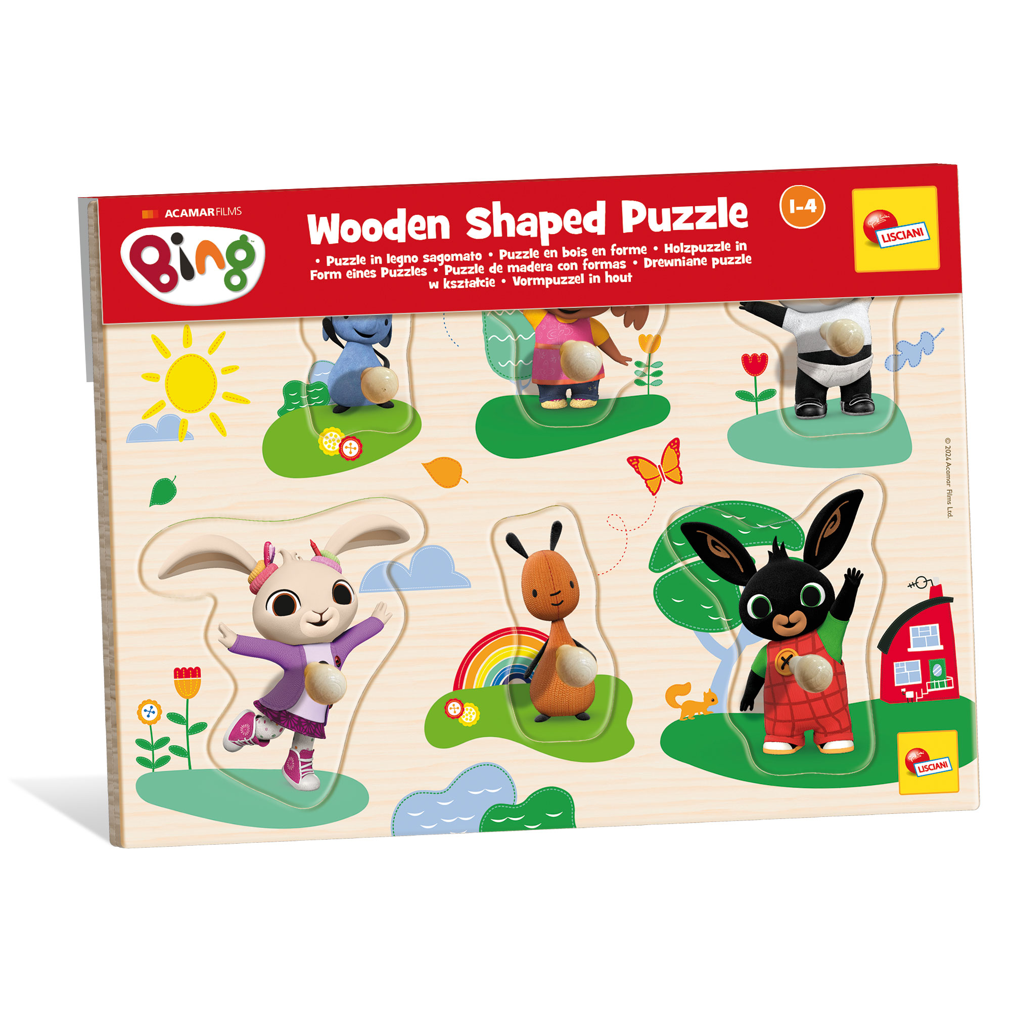 Lisciani Bing puzzle legno sagomato prescolare 6 soggetti