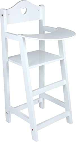smallfoot Seggiolone Bambole in Legno Bianco con Cuore