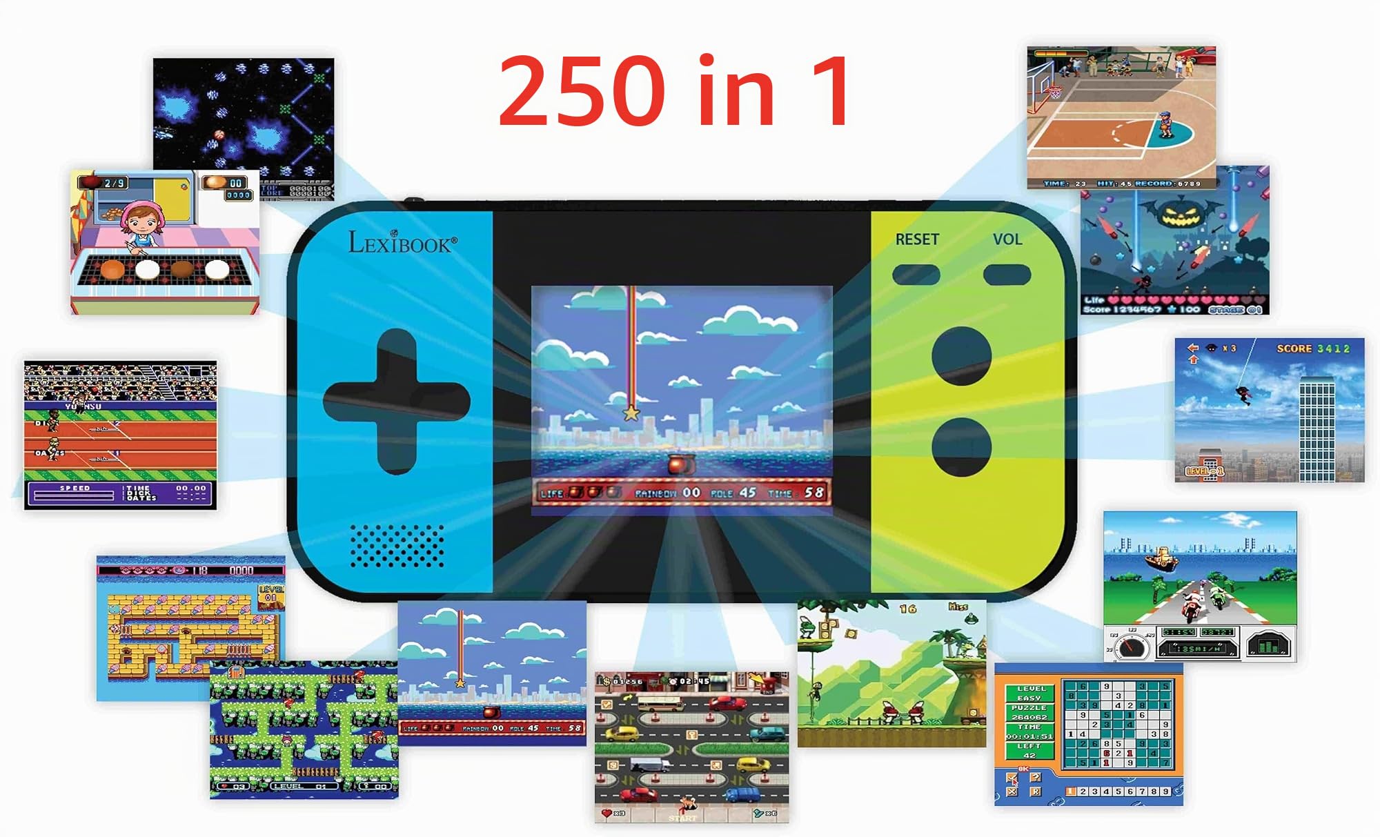 Lexibook Compact Cyber Arcade JL2377LXB console portatile 250 giochi