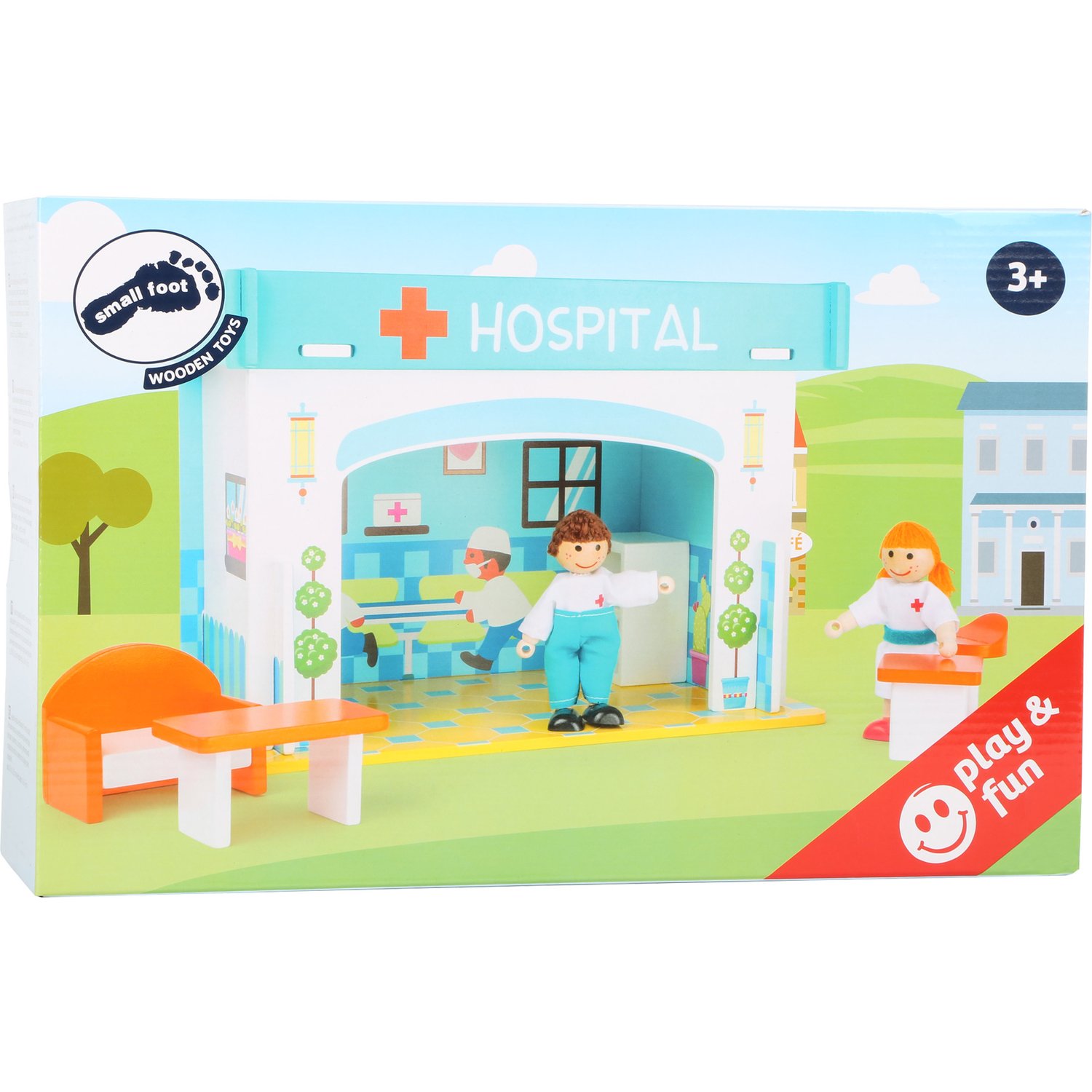smallfoot 10857 ospedale giocattolo legno con accessori