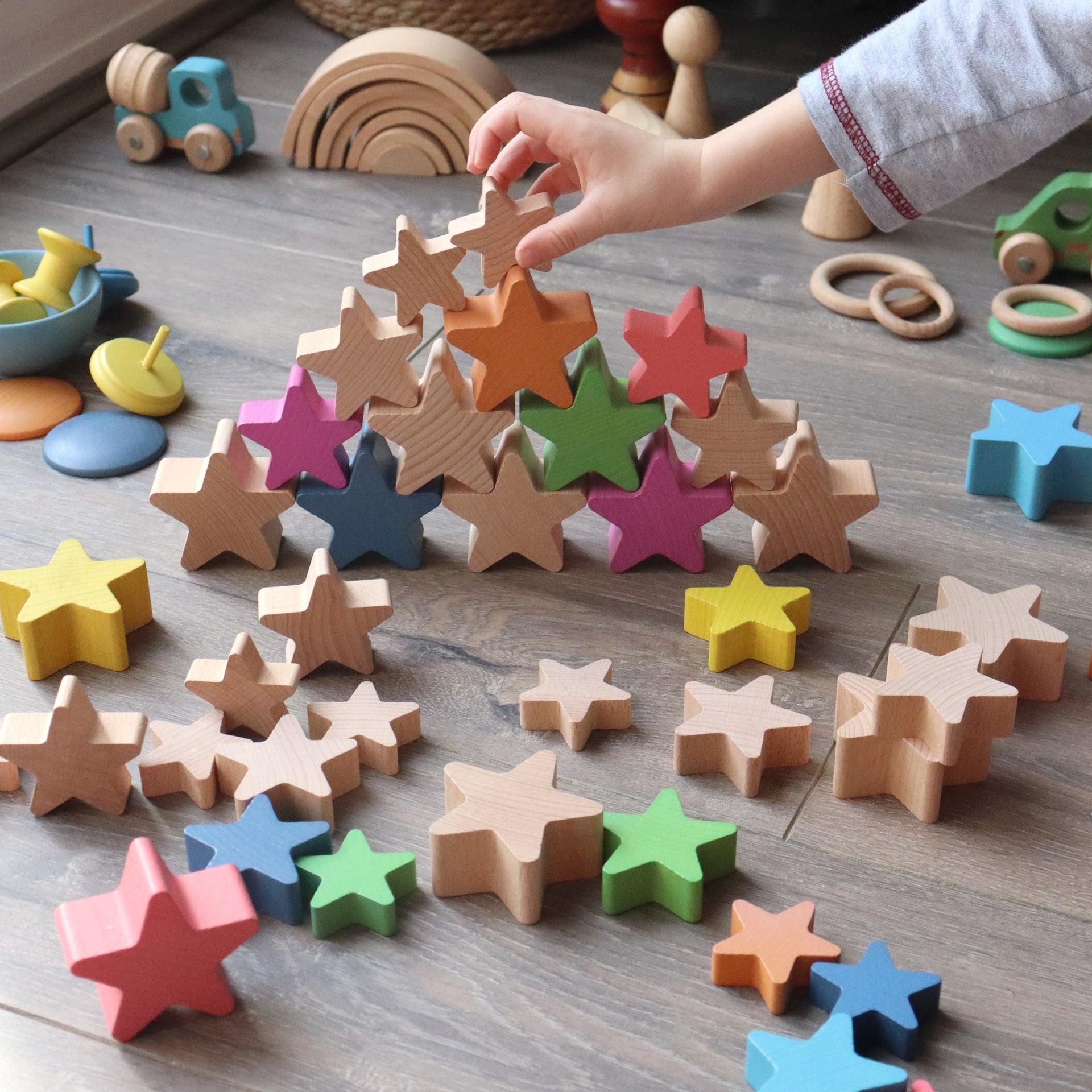 Tickit Natural Wooden Stars stelle in legno 21 pezzi da 10 mesi