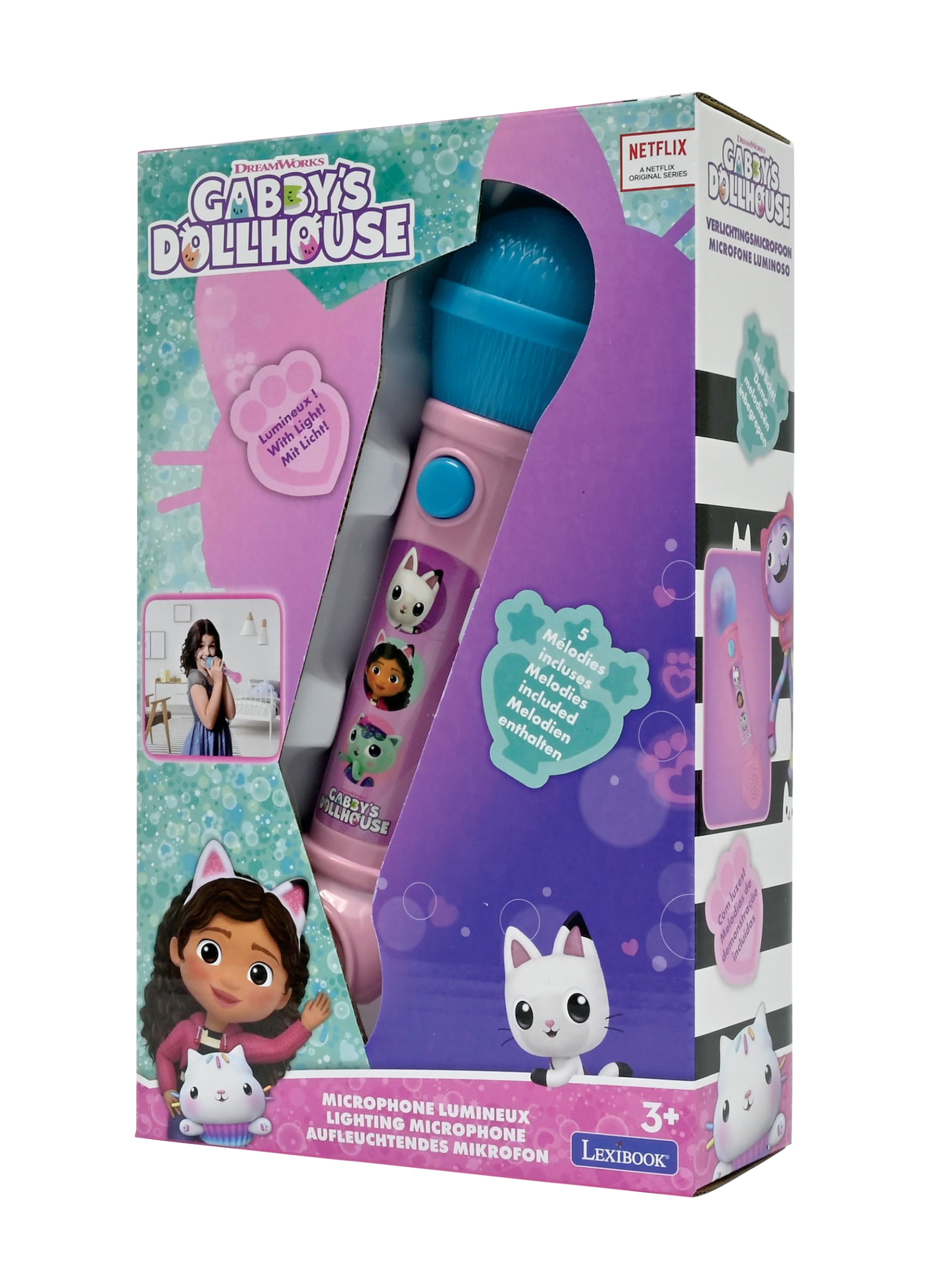 Lexibook MIC80GDH microfono giocattolo Gabby luminoso