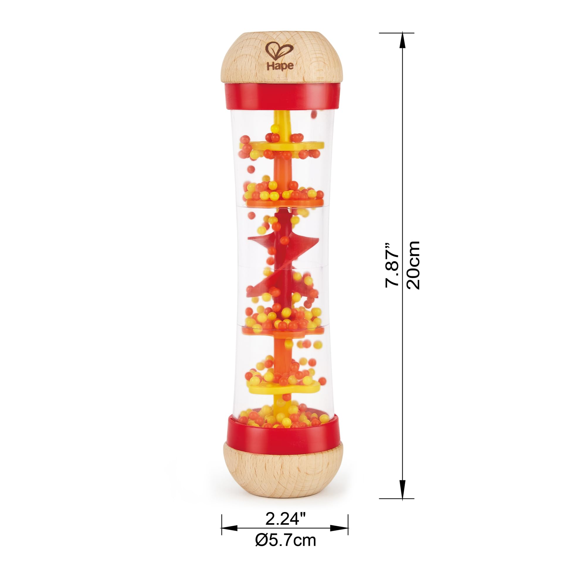 Hape Cascata di Perline bastone della pioggia rosso in legno