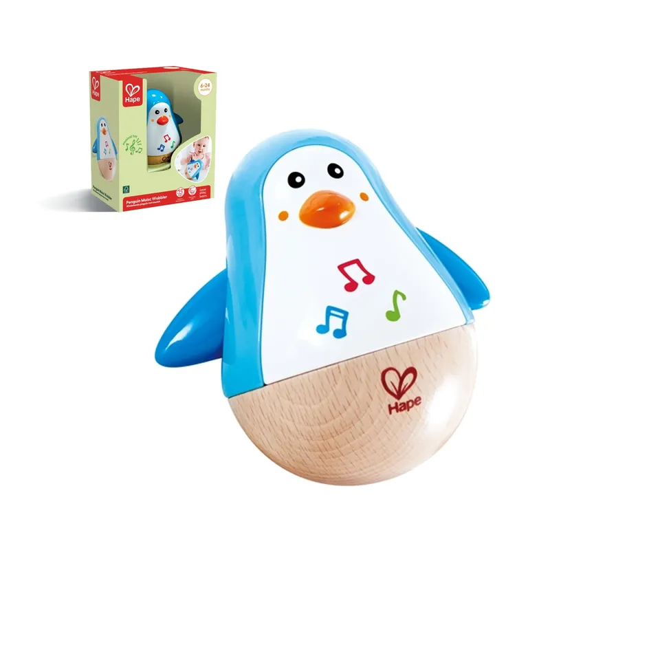 Hape Pinguino Musicale Oscillante Gioco in Legno 6 Mesi