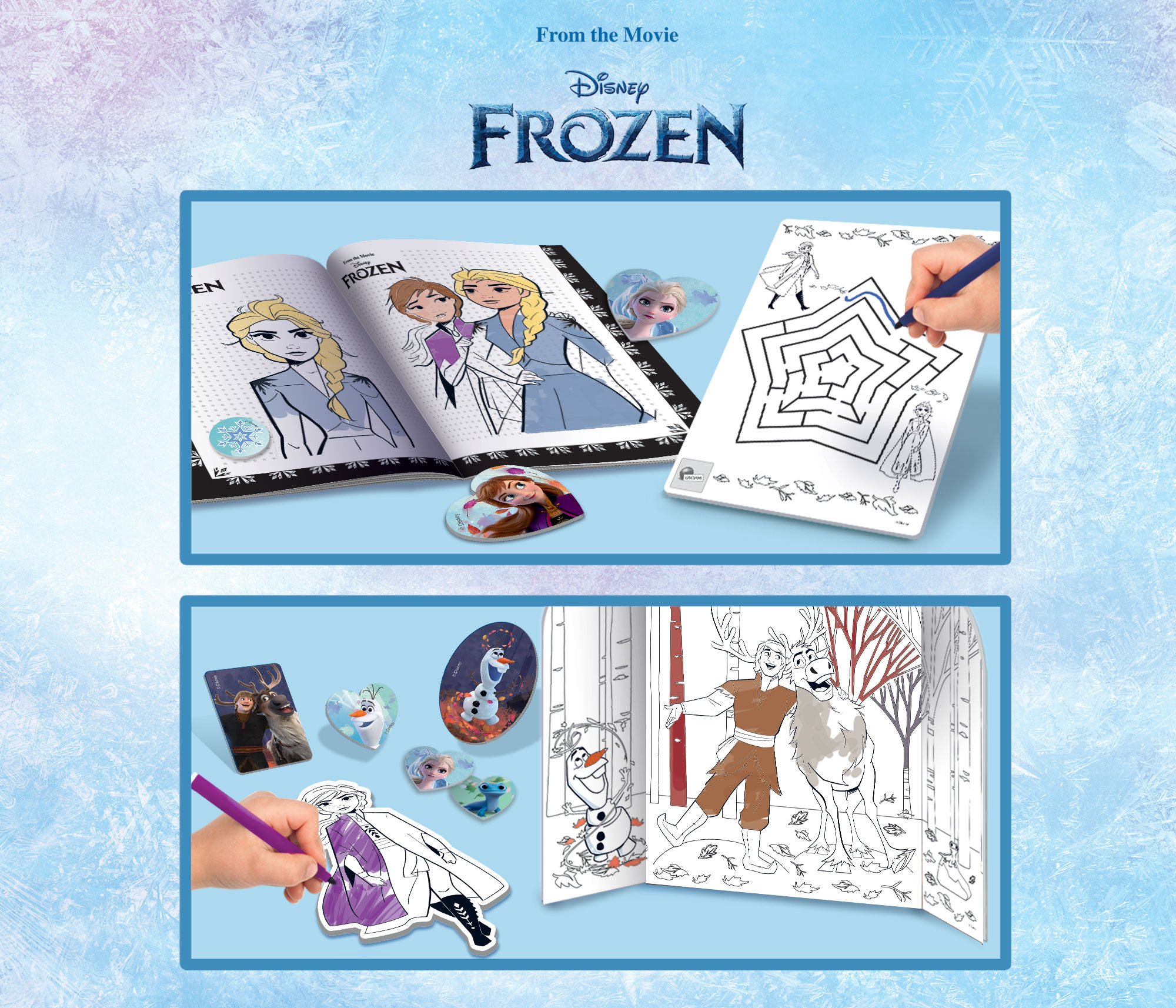 Lisciani Frozen zainetto scuola disegno Colouring Drawing