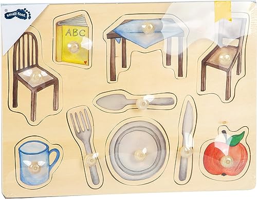 smallfoot 11502 puzzle legno oggetti quotidiani 9 pezzi