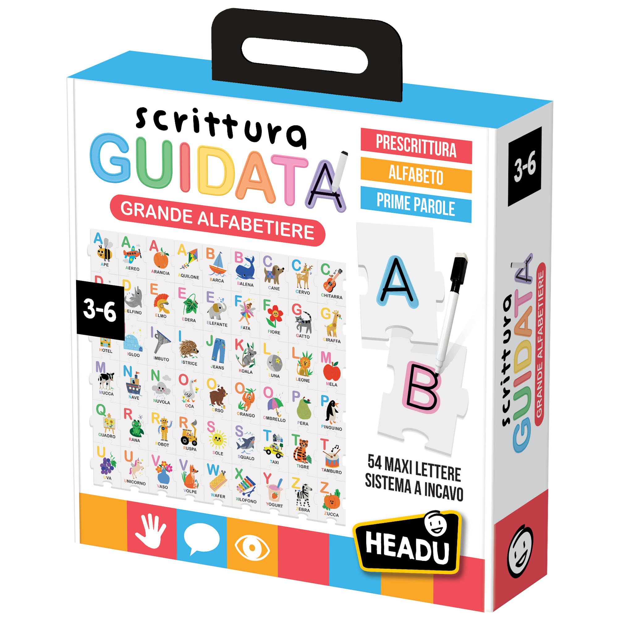 Headu Letterine in Gioco scrittura guidata alfabeto 3-6 anni