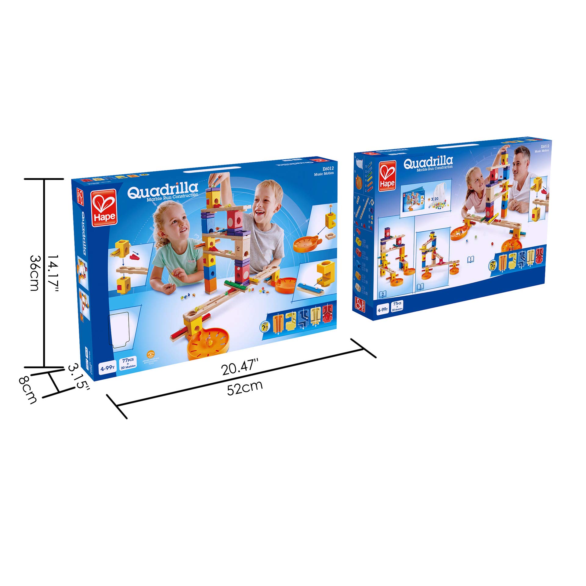 Hape E6012 Quadrilla Music Motion pista biglie musicale 96 pezzi