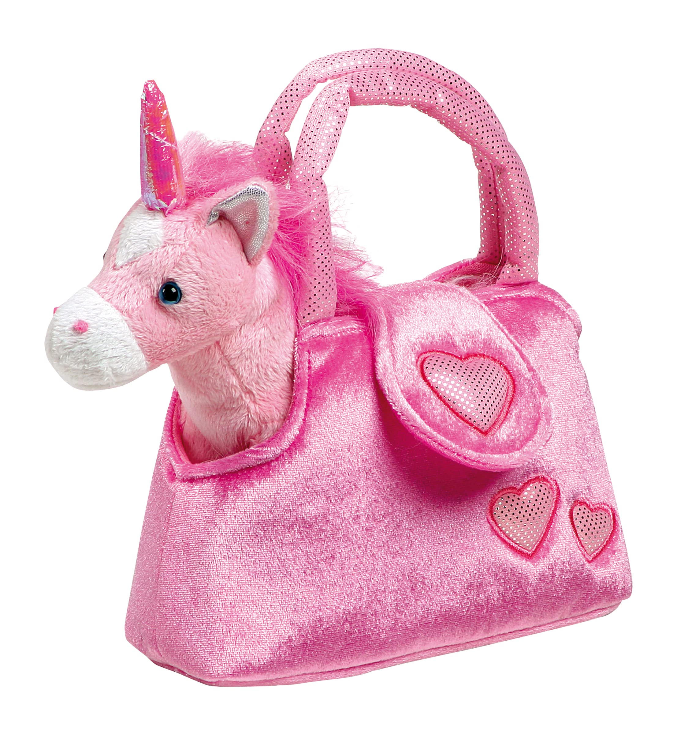 smallfoot Fina 4146 peluche unicorno rosa con borsa 18 cm