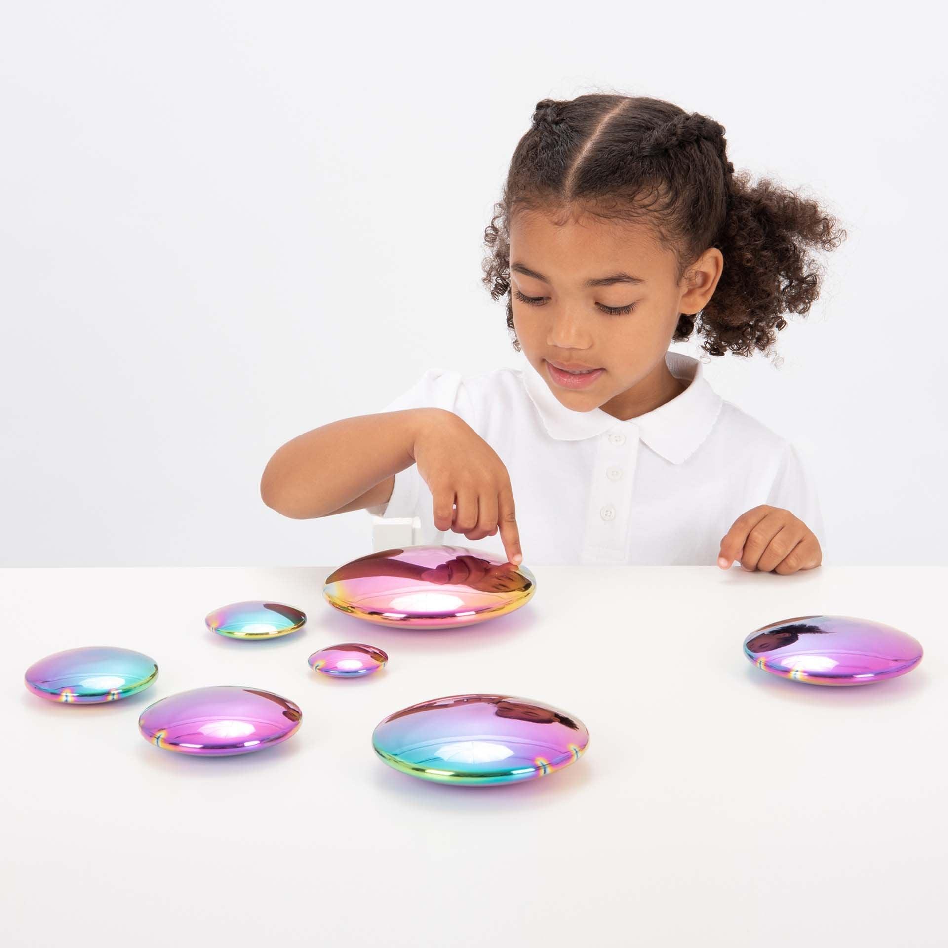Tickit Sensory Steel bottoni sensoriali riflettenti 7 pezzi