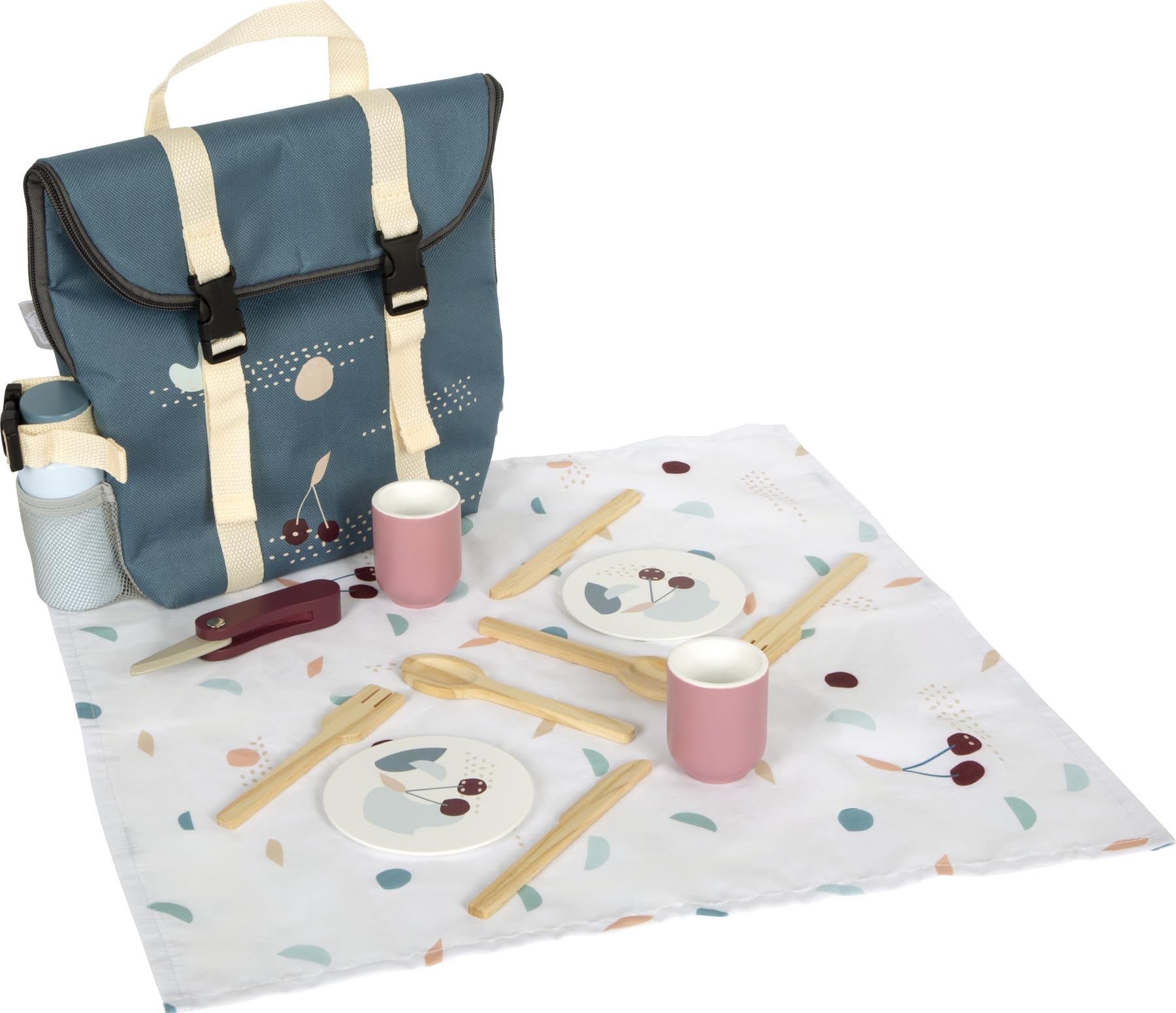 smallfoot cestino picnic fiori colorati 20 pezzi legno