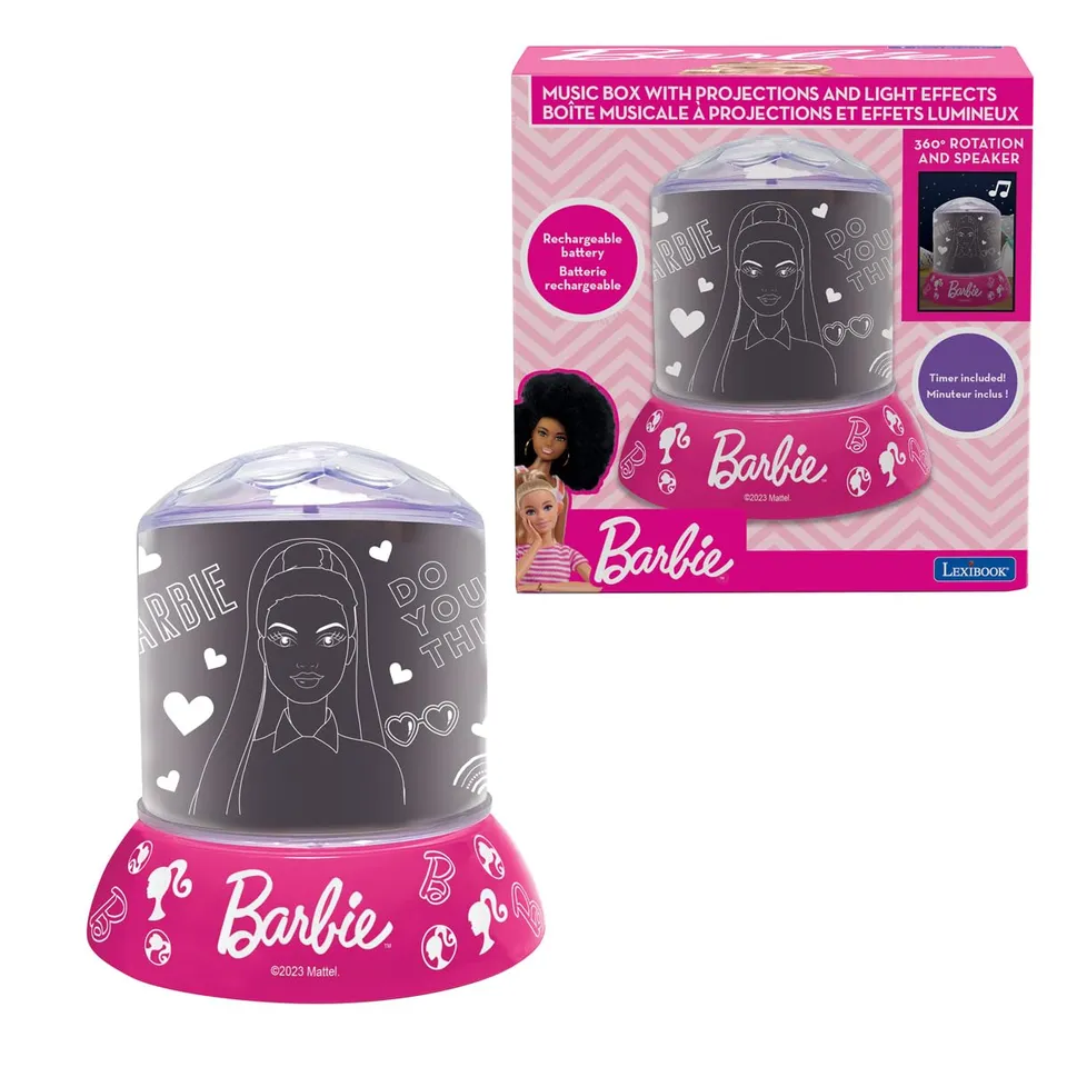 Lexibook Barbie NLJ035BB lampada proiezione rosa ricaricabile