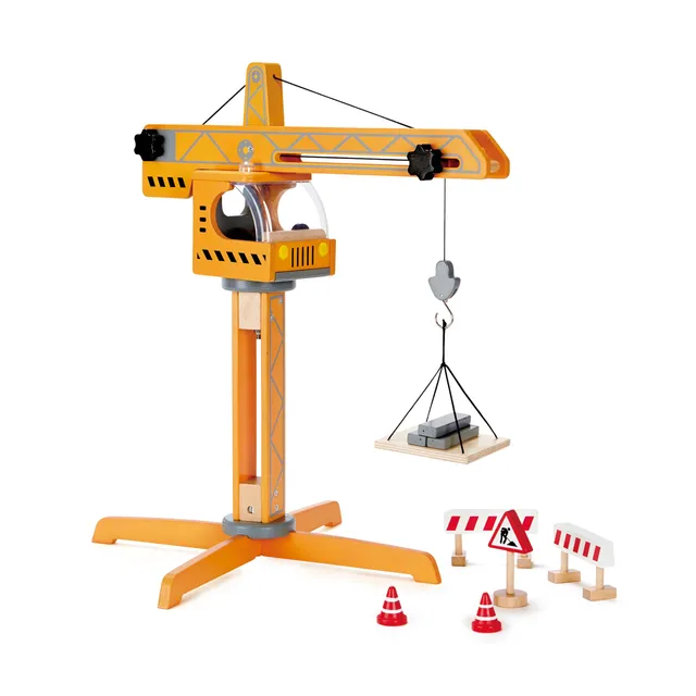 Hape Set Gru cantiere giocattolo mobile in legno