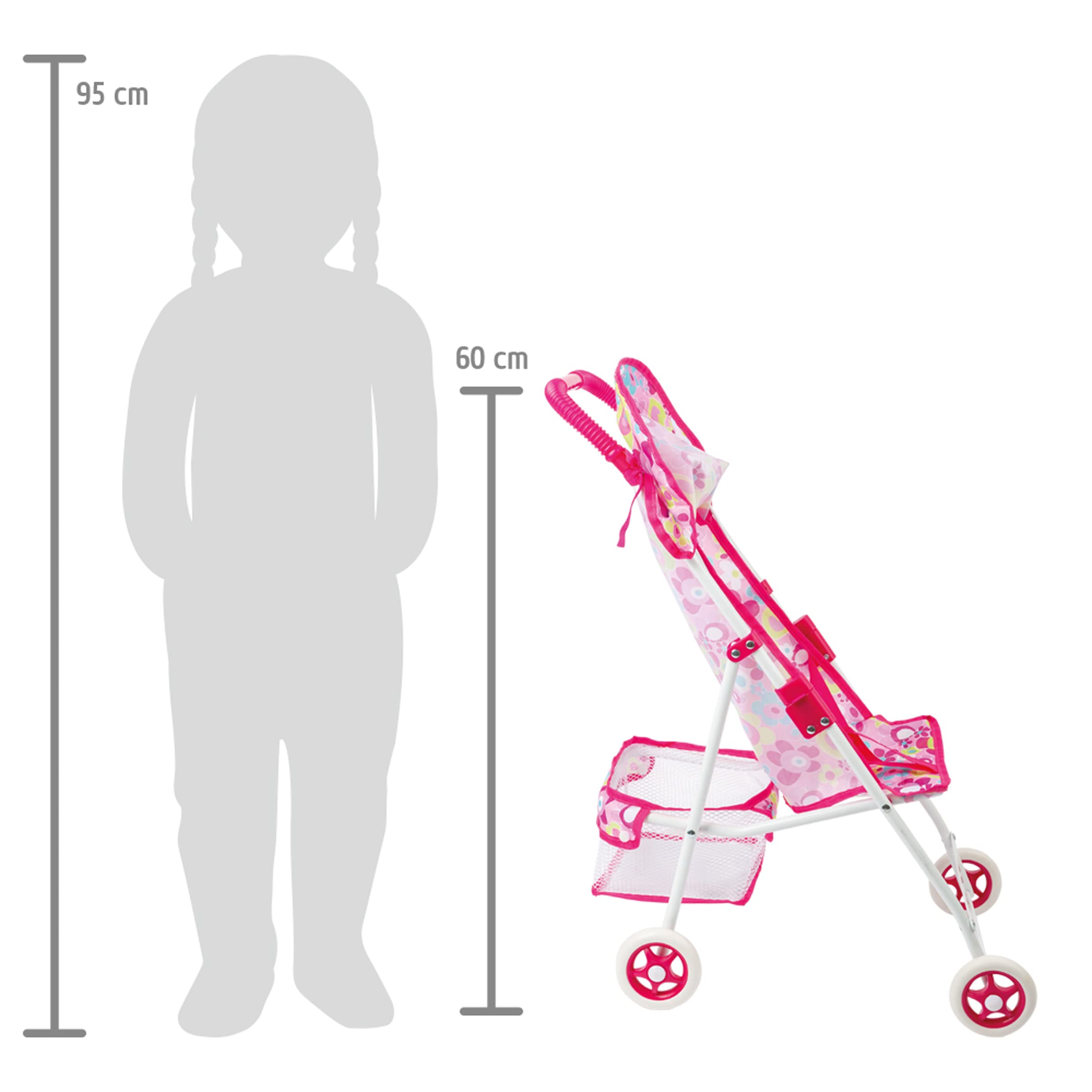 smallfoot 4036 passeggino per bambole pieghevole con cestello