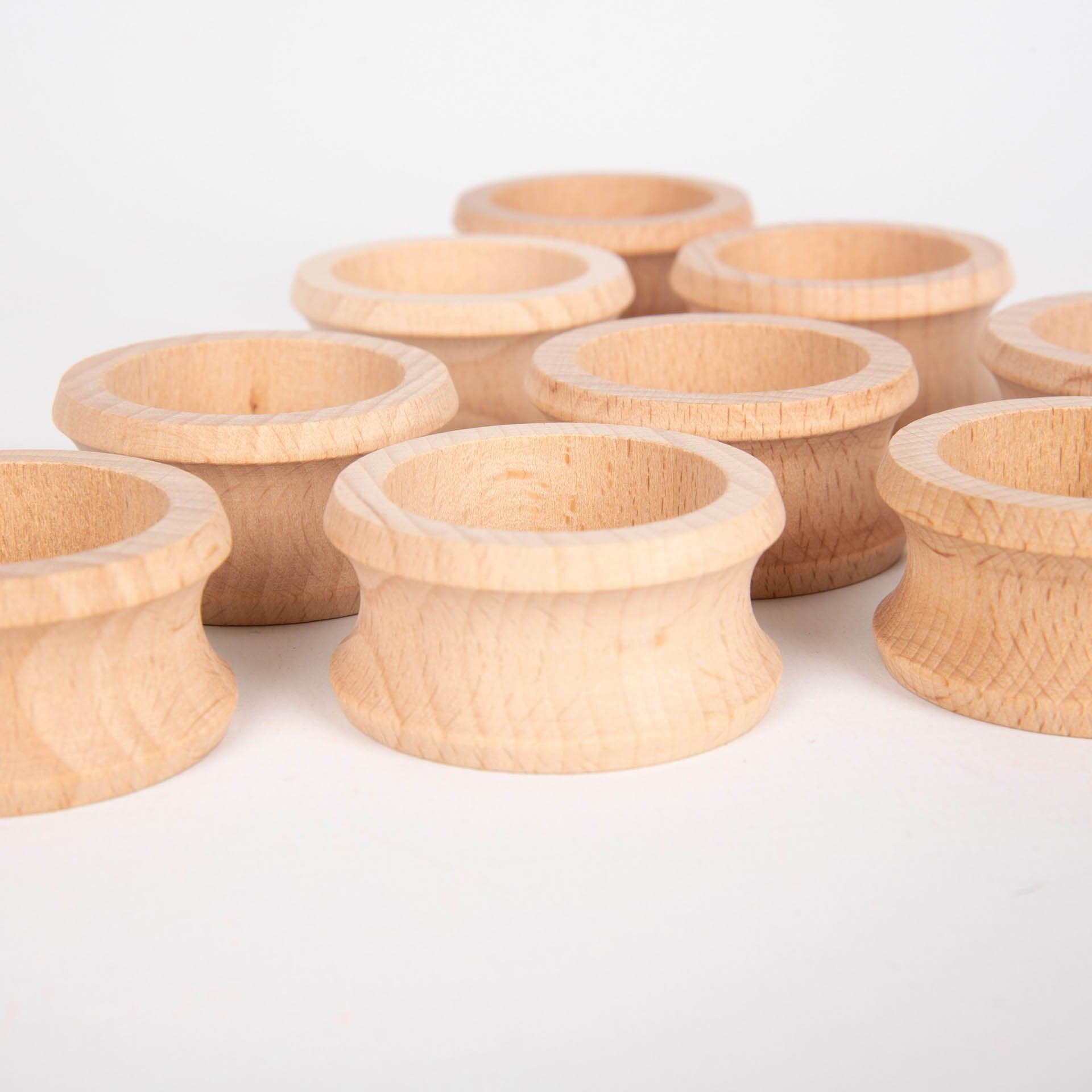 Tickit Natural Wooden Napkin Rings anelli legno 10 pezzi