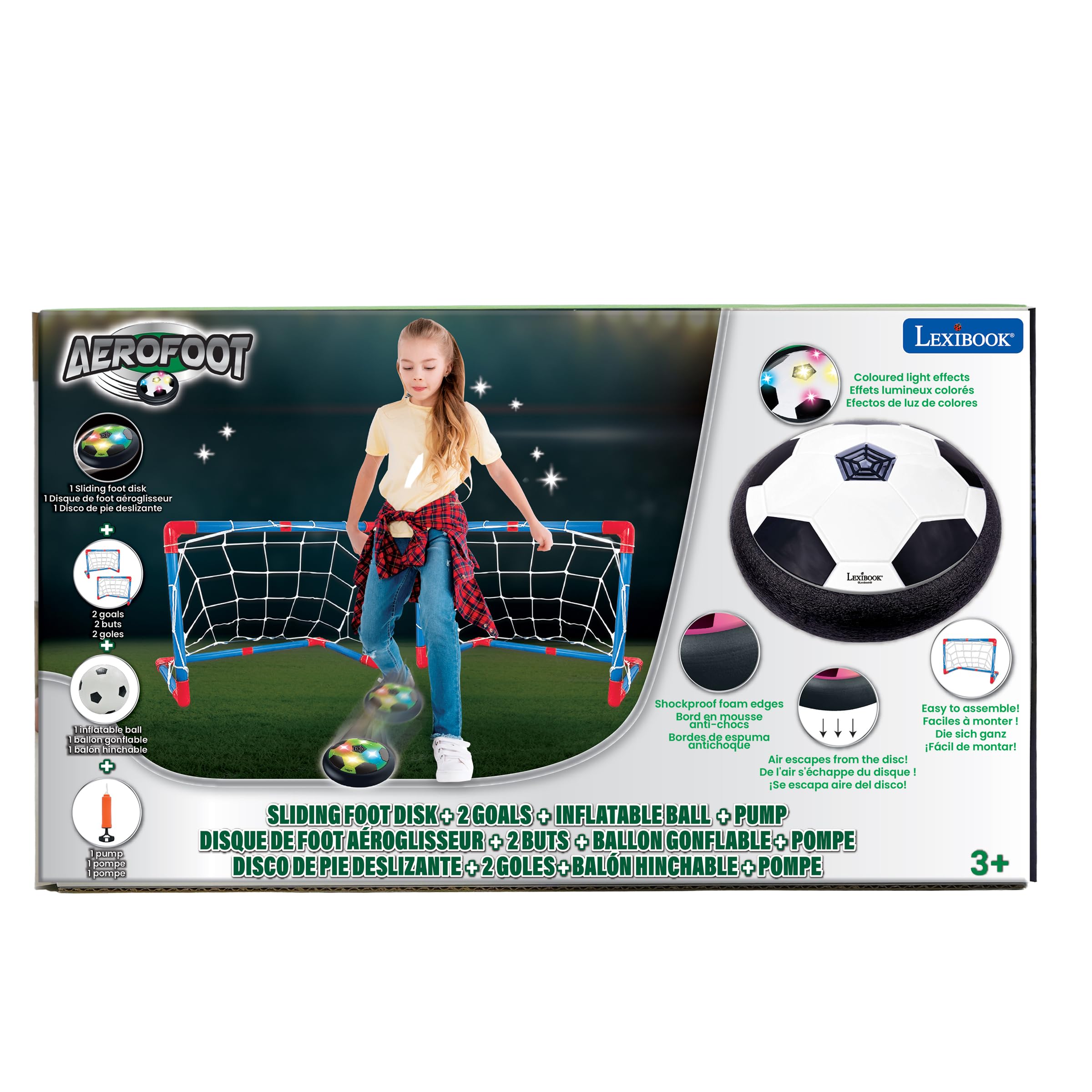 Lexibook Aerofoot JG981LXB disco calcio hover ricaricabile
