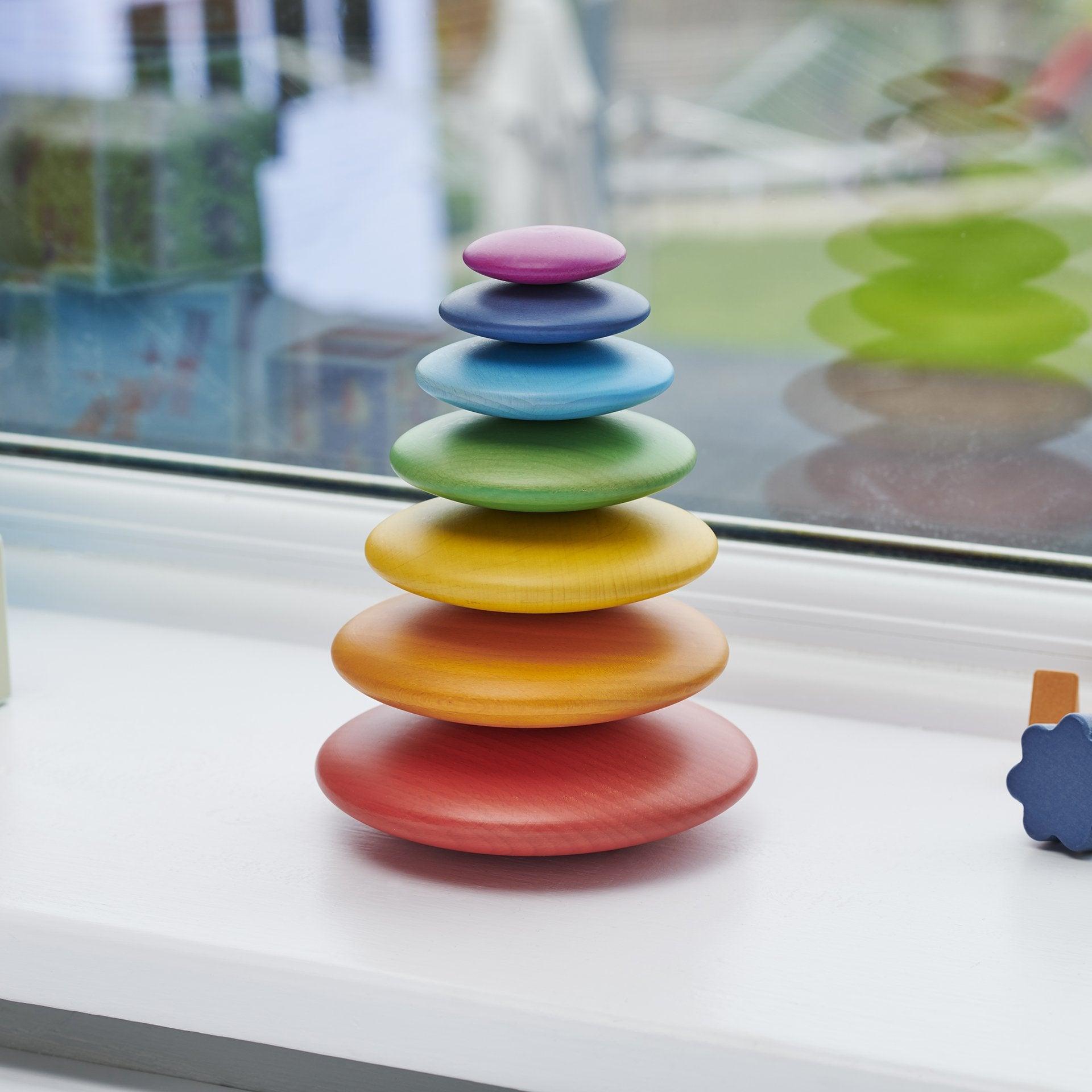 Tickit Rainbow bottoni legno 7 pezzi impilabili