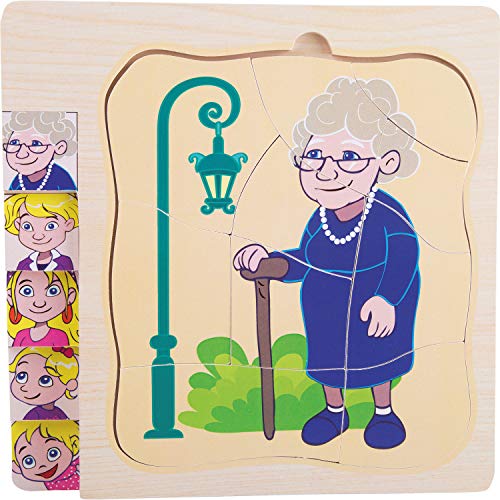 smallfoot 11028 puzzle legno 28 pezzi 4 livelli impilabile