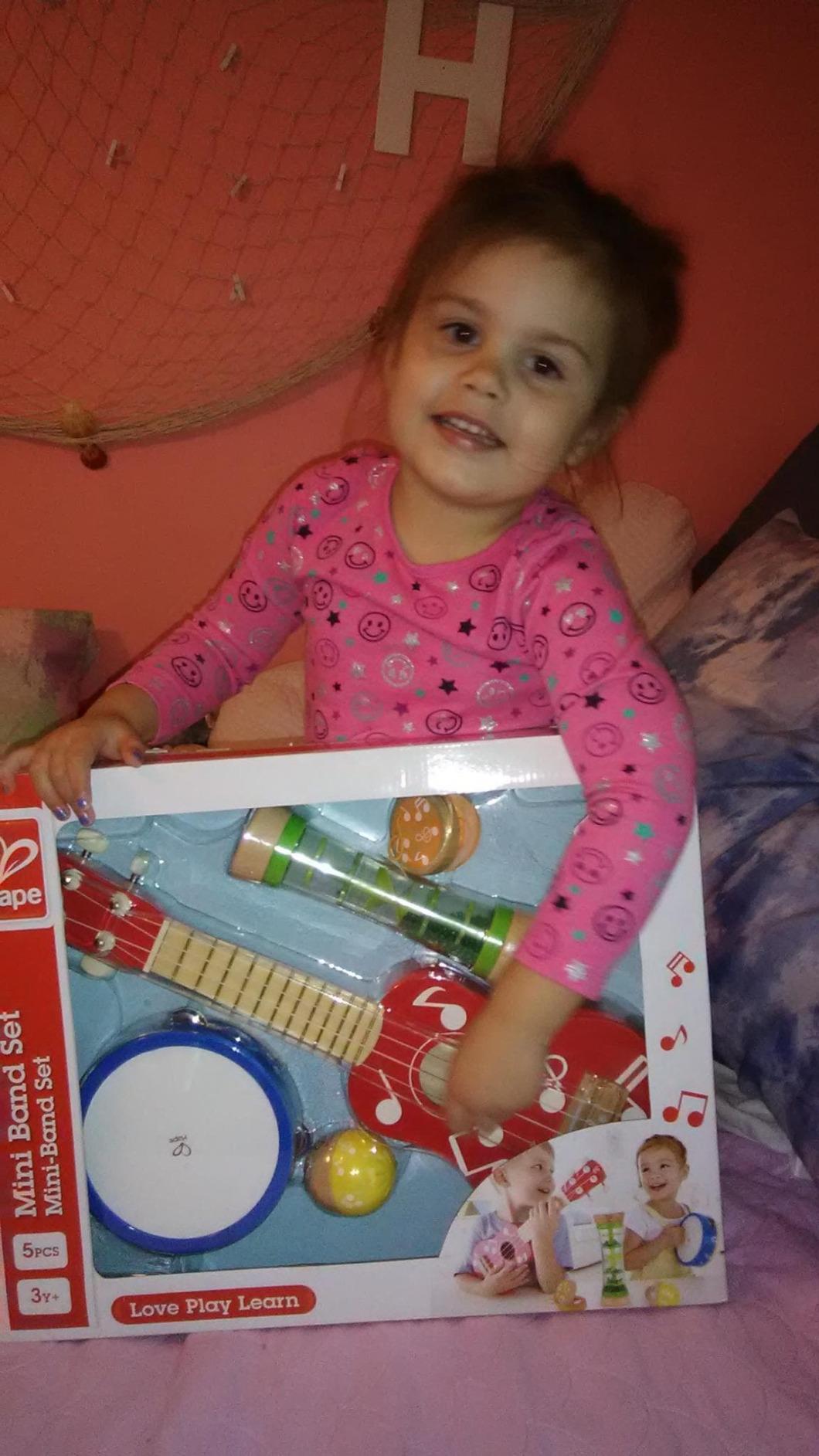 Hape Mini Band set musicale 5 pezzi ukulele 3 anni