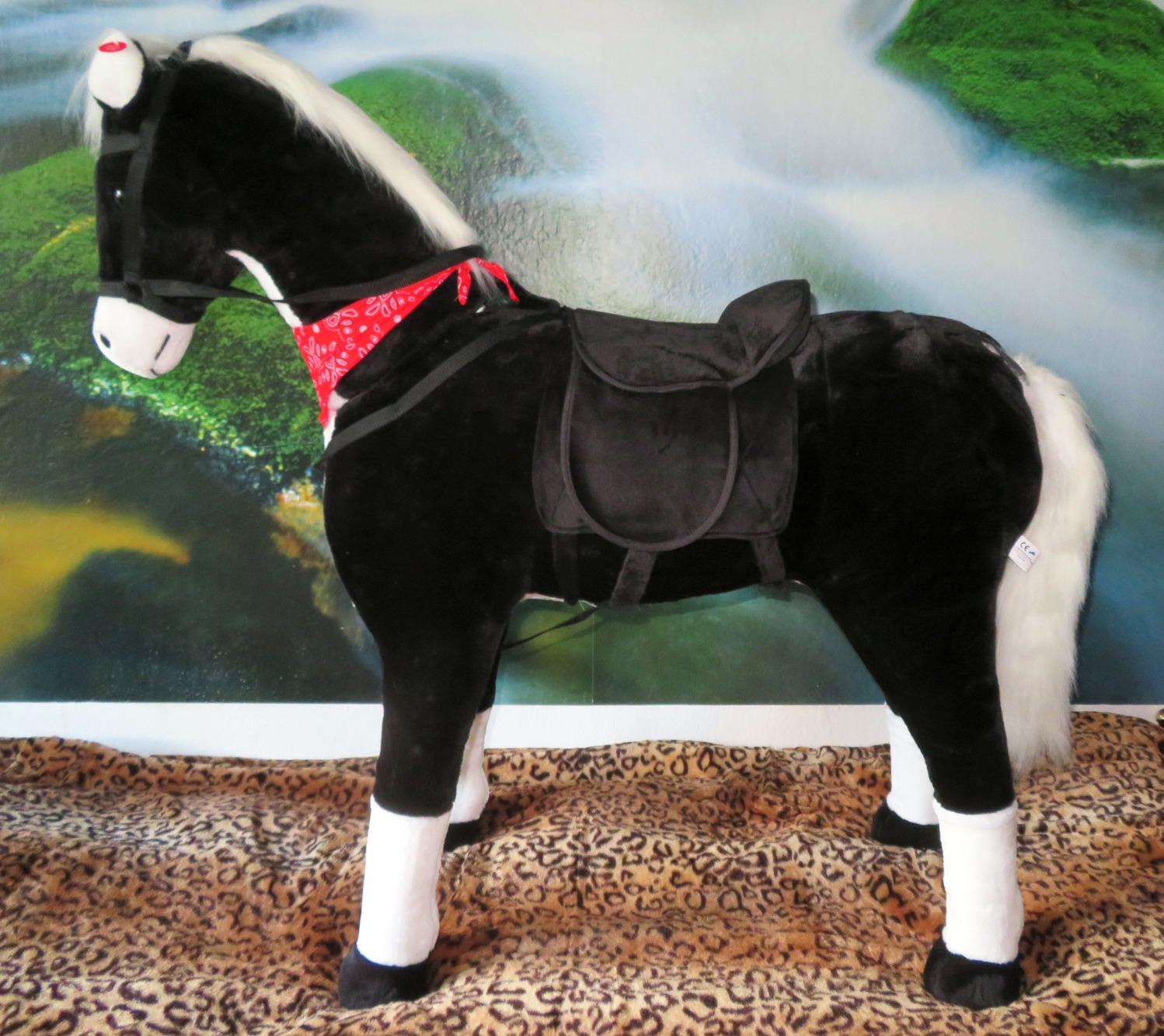smallfoot 11178 cavallo cavalcabile nero con sella