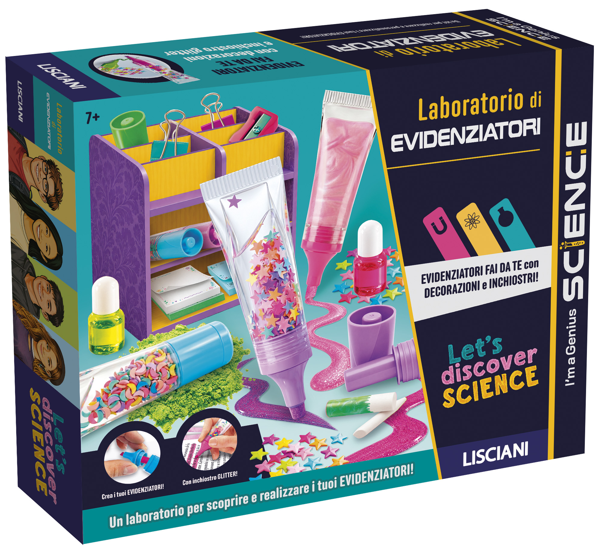 Lisciani I'm a Genius Laboratorio Evidenziatori kit glitter