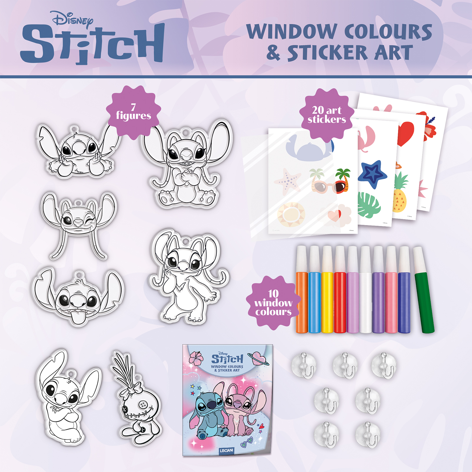 Lisciani Stitch Angel Window Colours set vetrofanie sticker