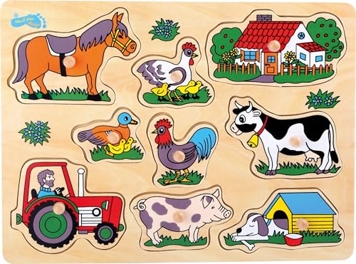 small foot 1767 puzzle fattoria in legno colori