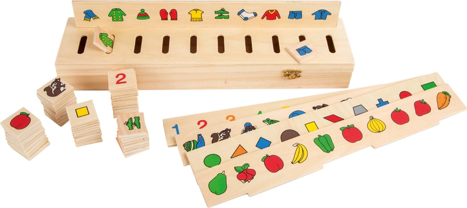 smallfoot 6494 scatola smistamento immagini gioco legno 3 anni