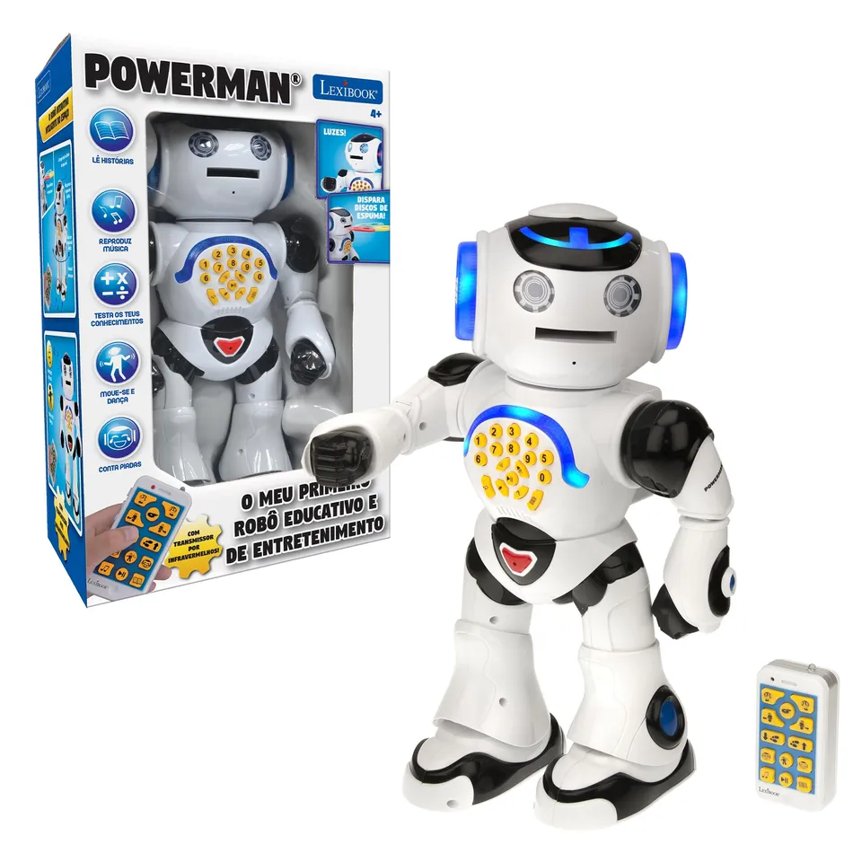Lexibook Powerman robot educativo bianco luci e suoni