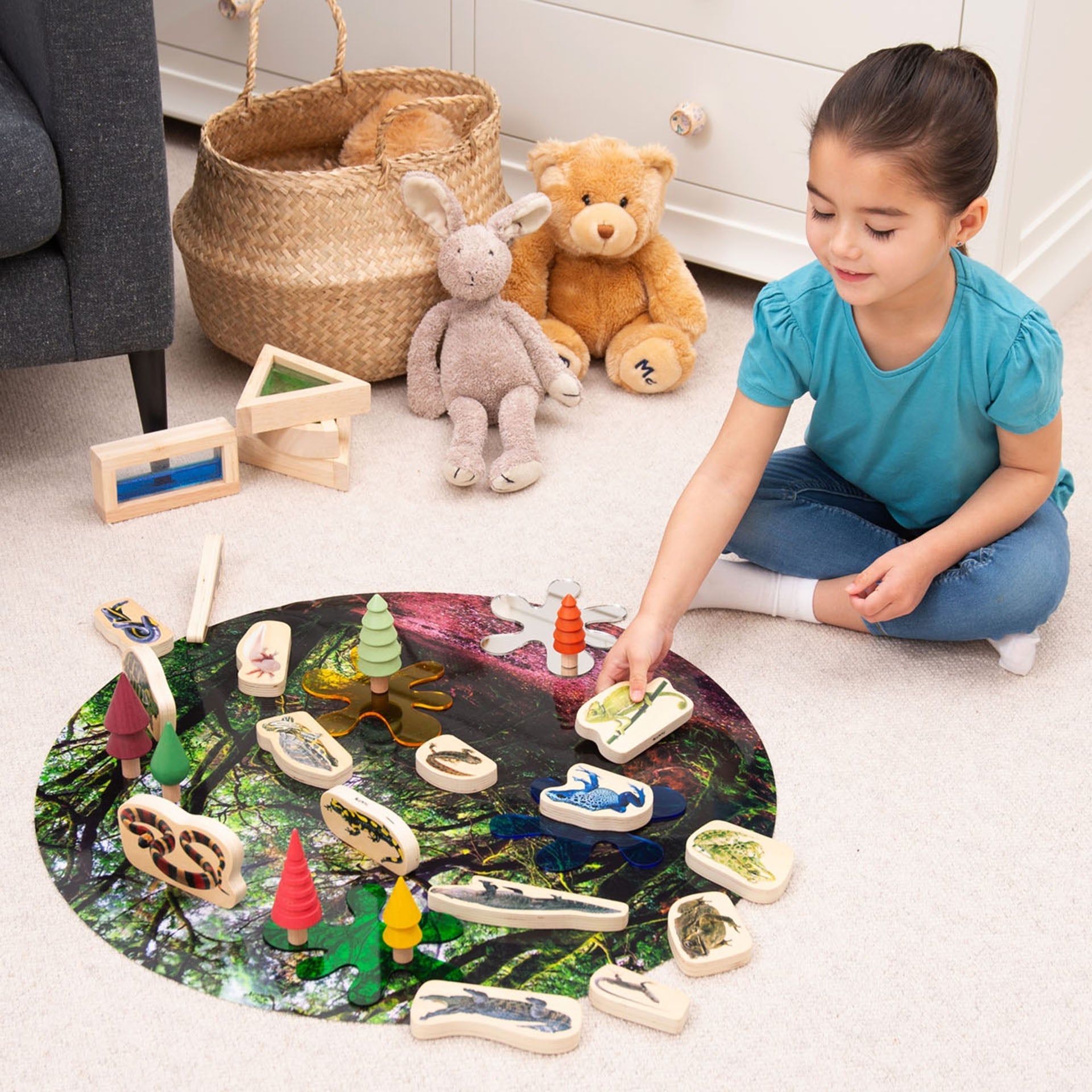 Tickit Reptile Amphibian Blocchi Legno 15 Pezzi Animali