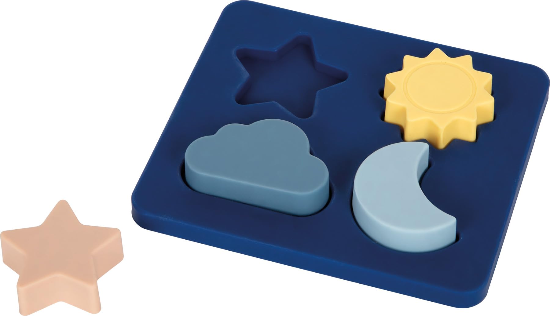 smallfoot puzzle in silicone morbido 4 pezzi sole e luna