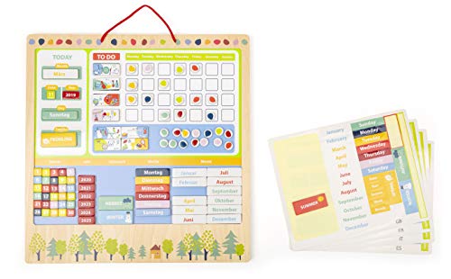 smallfoot 11460 Educate calendario magnetico legno 5 lingue