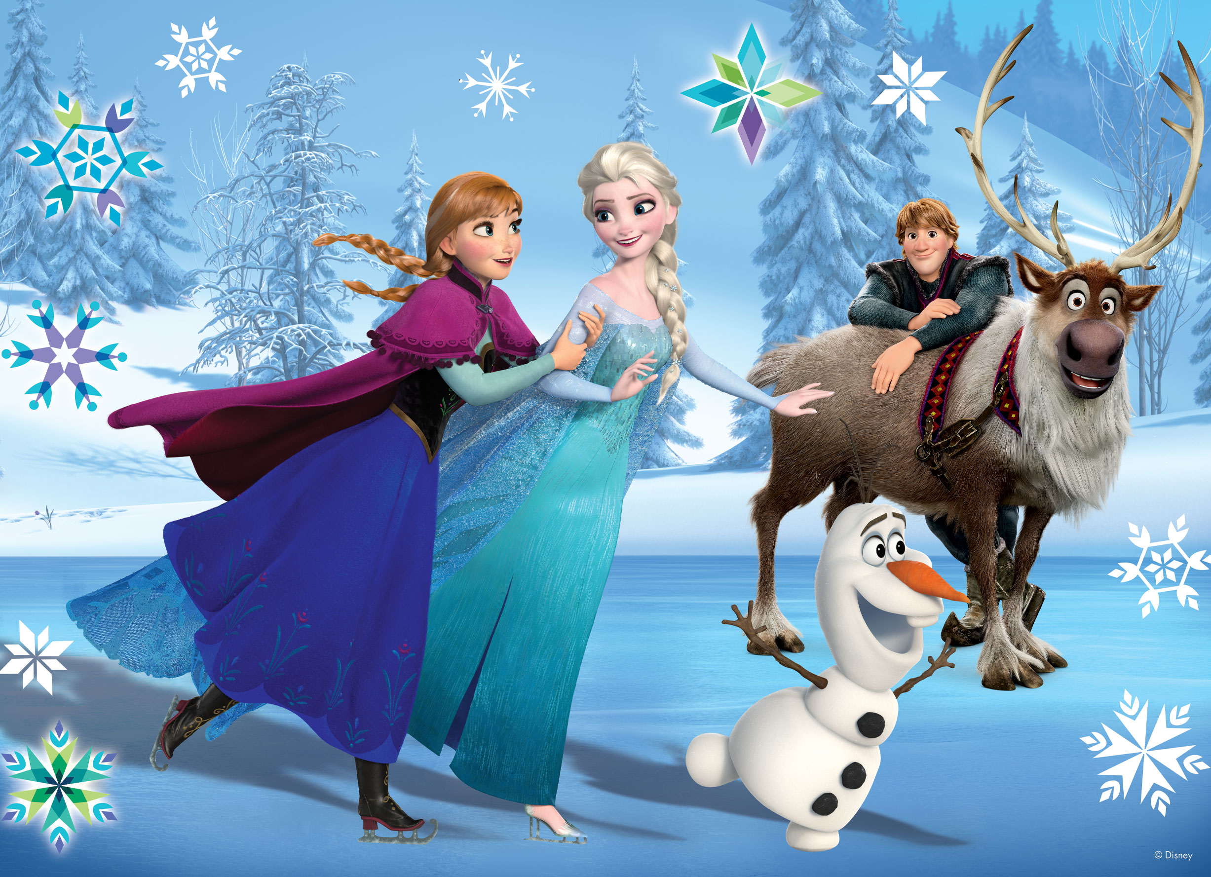 Lisciani Disney Maxi Floor 24 puzzle bambini Frozen double-face