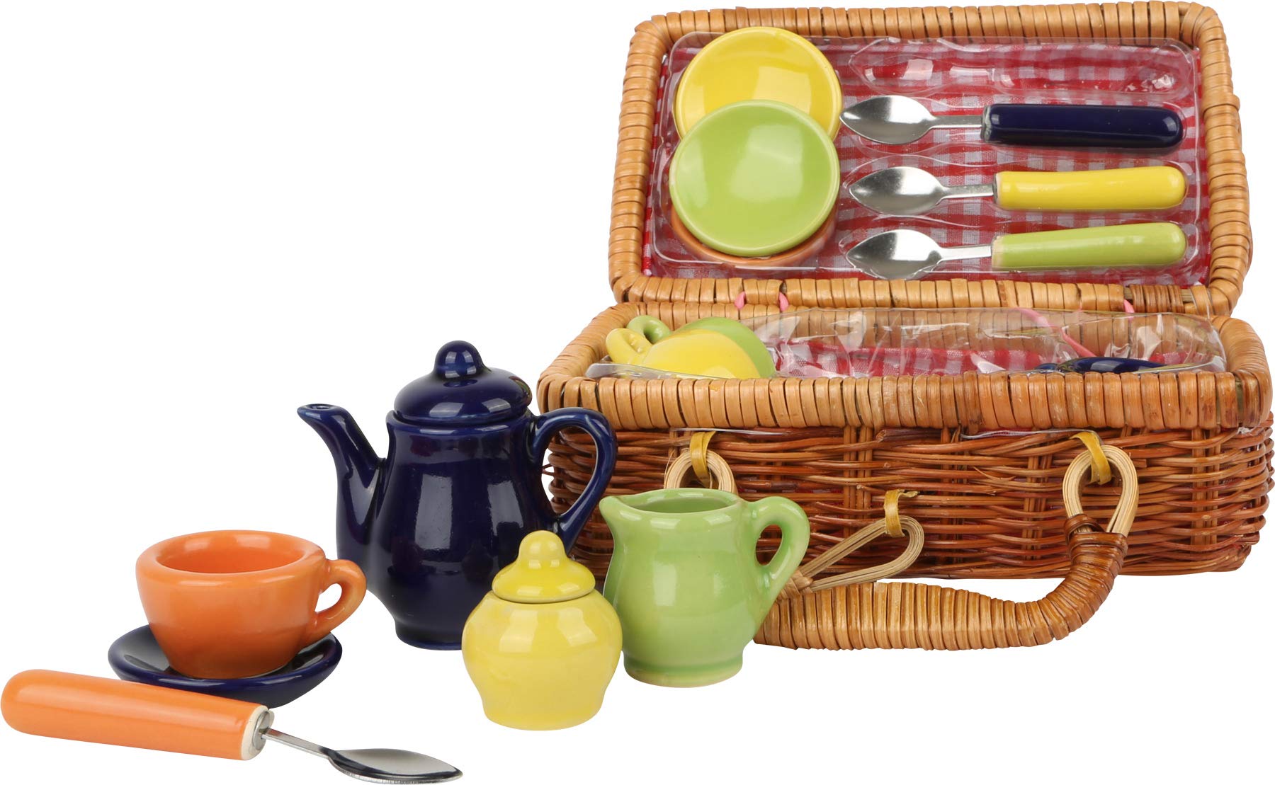 small foot 8951 Cestino picnic bambole ceramica 17 pezzi