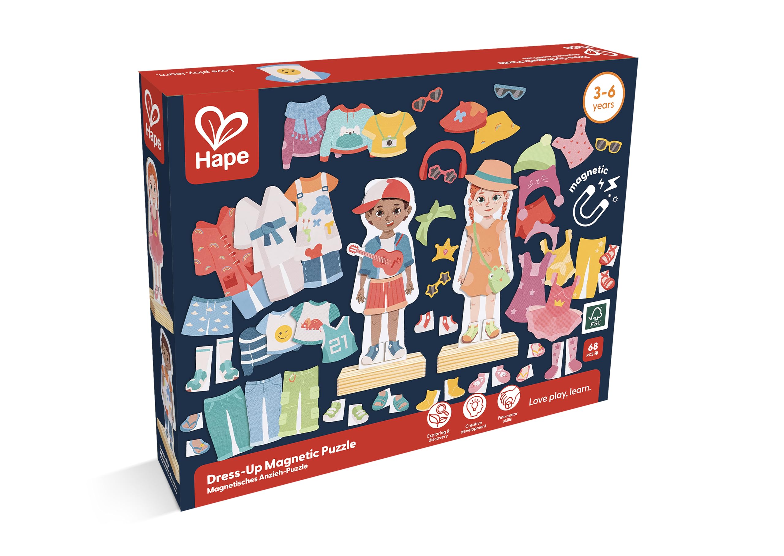 Hape Puzzle Magnetico da Vestire puzzle 62 pezzi moda