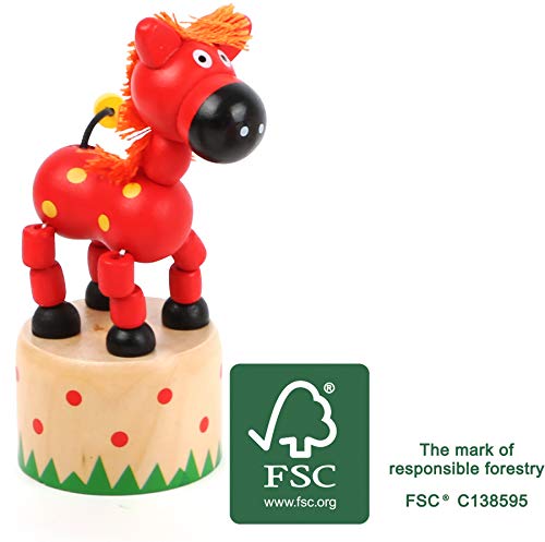 smallfoot 11155 cavallo animaletto a pressione legno