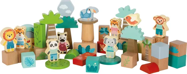 smallfoot Jungle Friends 12768 blocchi legno 50 pezzi da 1 anno