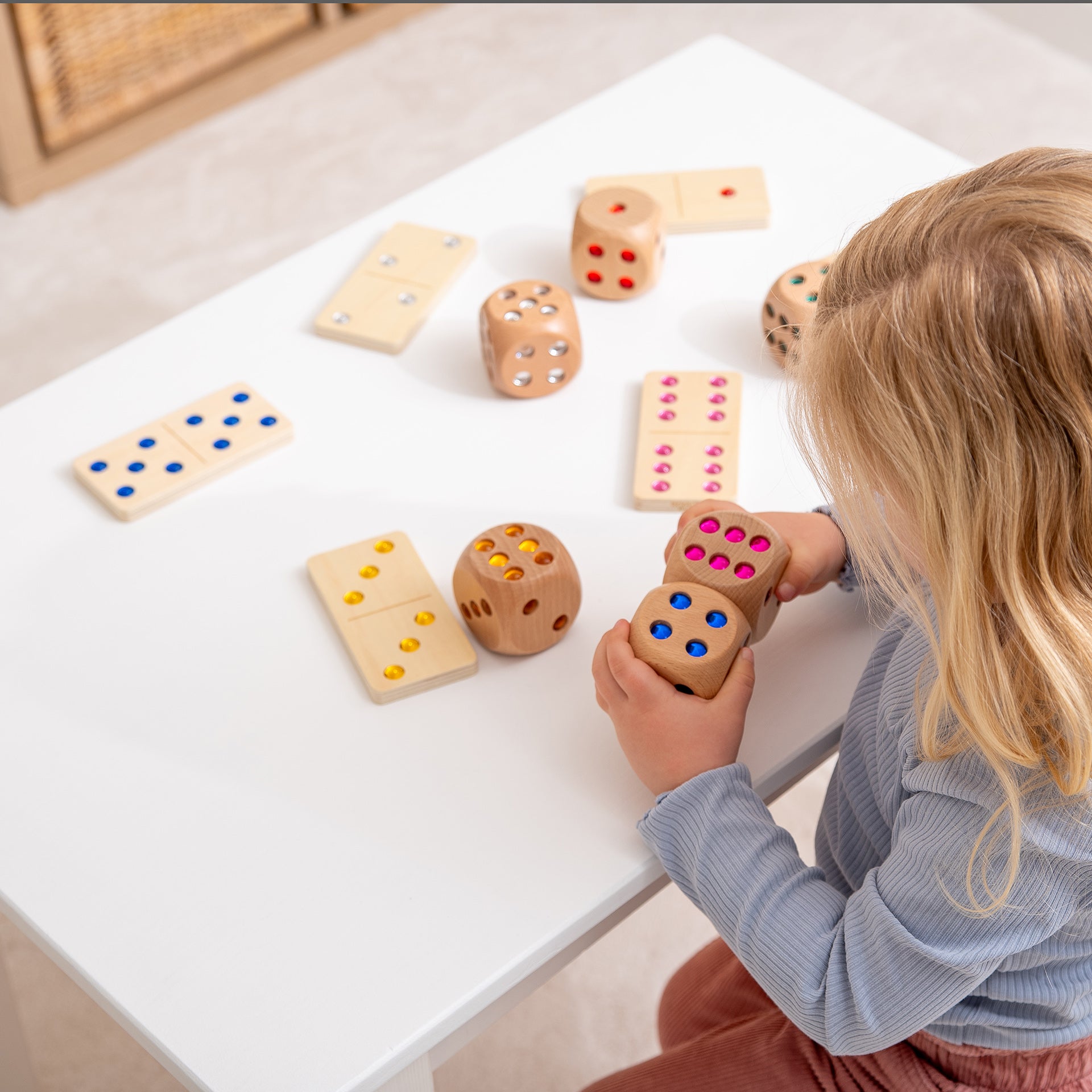 Tickit Wooden Jewel Dice dadi legno 6 pezzi gemme