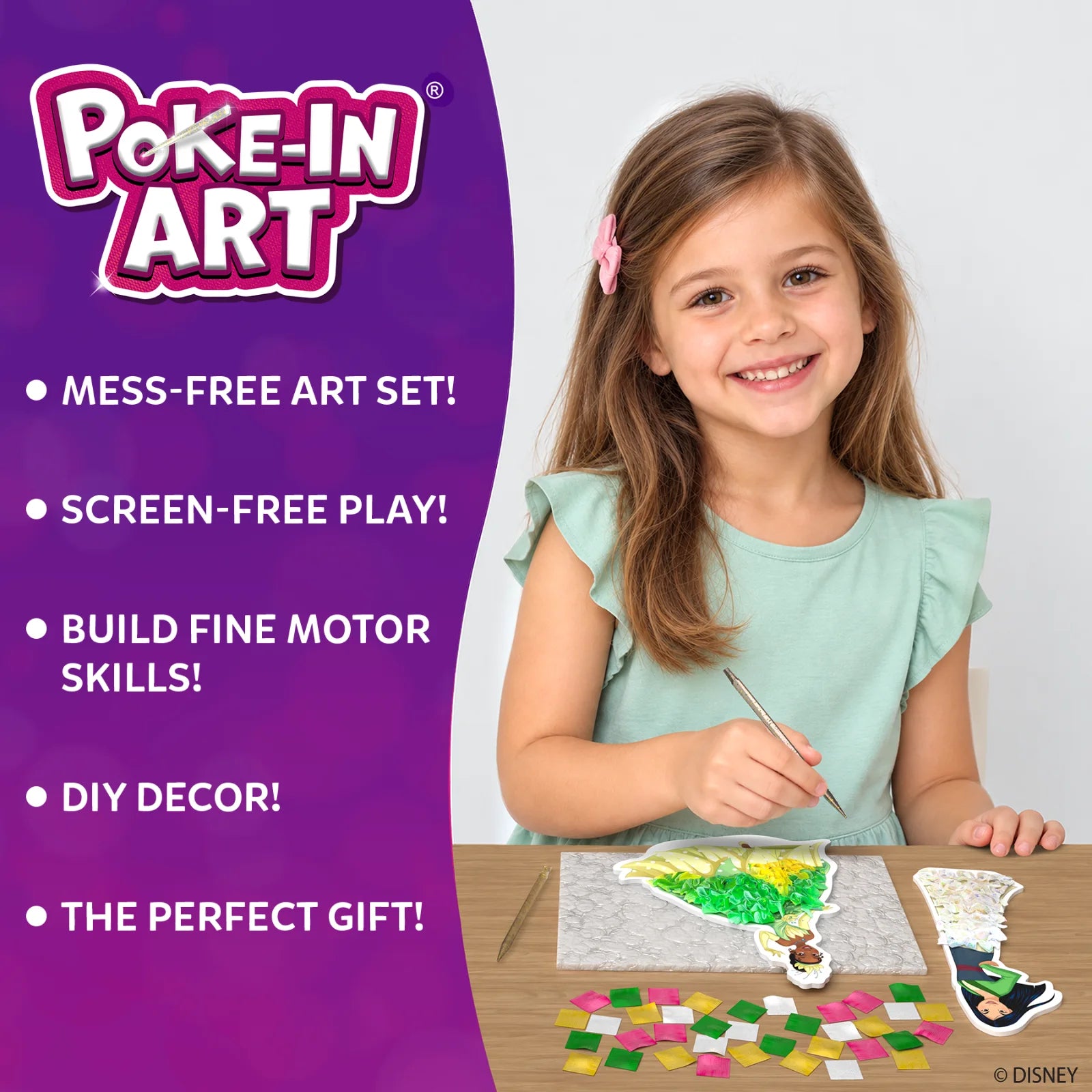 Skillmatics Poke-in Art Disney Princess kit creativo 4-9 anni