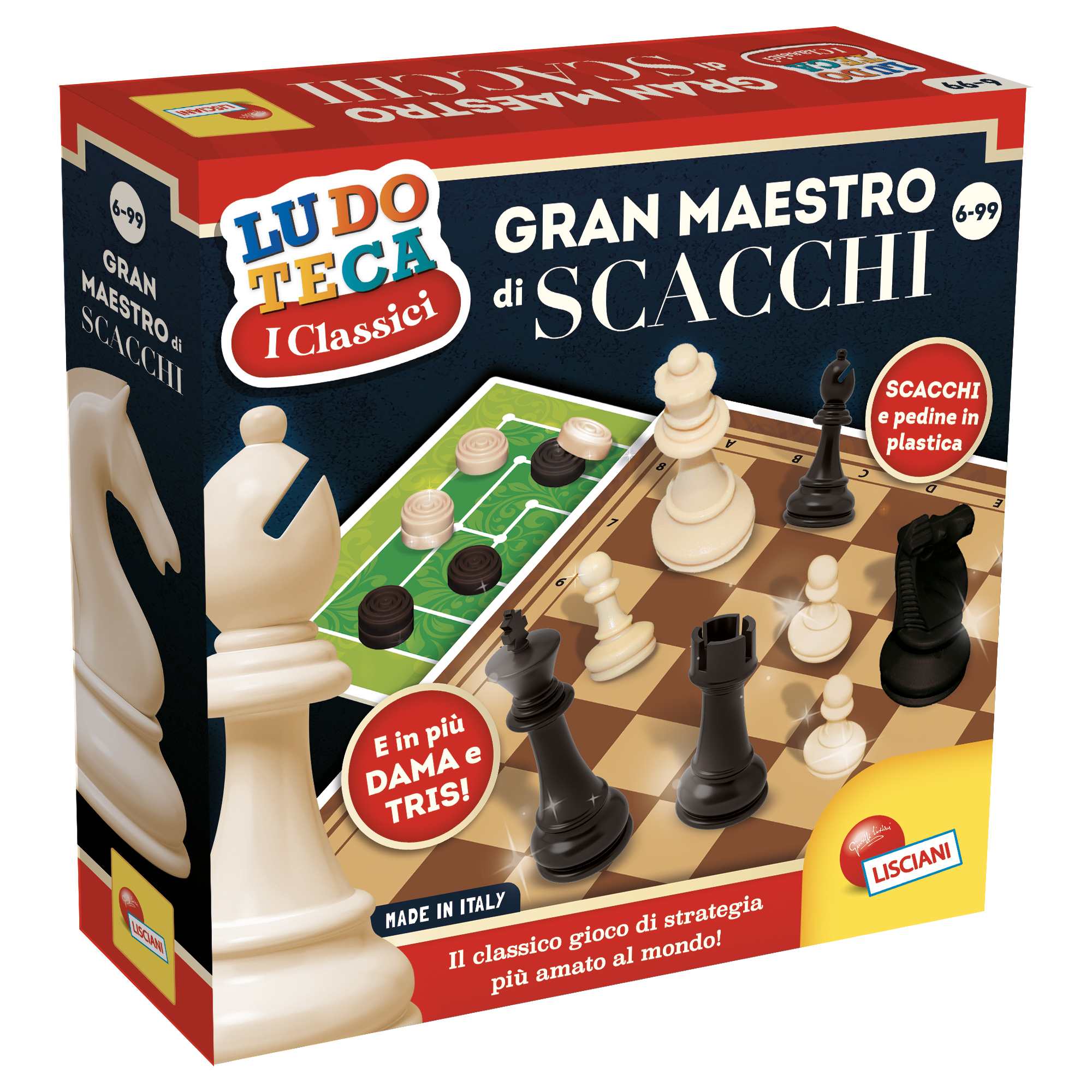 Lisciani Ludoteca Gran Maestro di Scacchi gioco scacchi 3 in 1