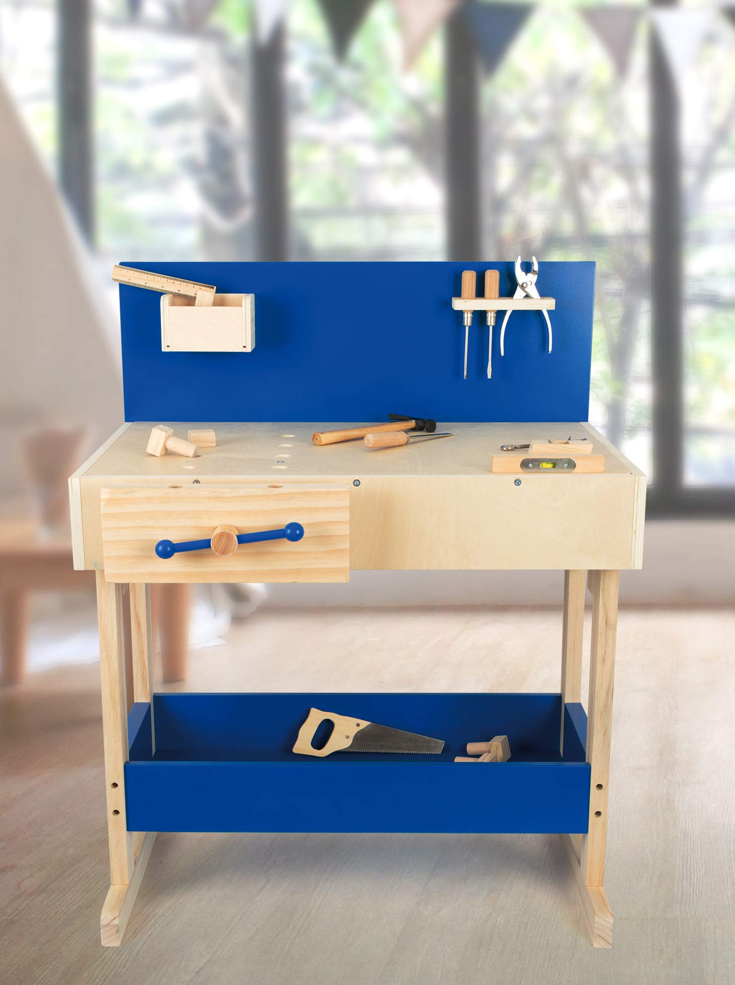 smallfoot 10839 banco da lavoro giocattolo legno attrezzi