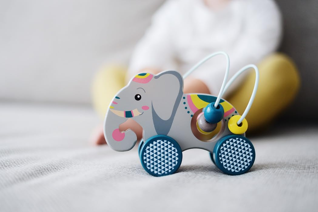 Small Foot Jungle Elefante Spingere Legno con Anello Motricità