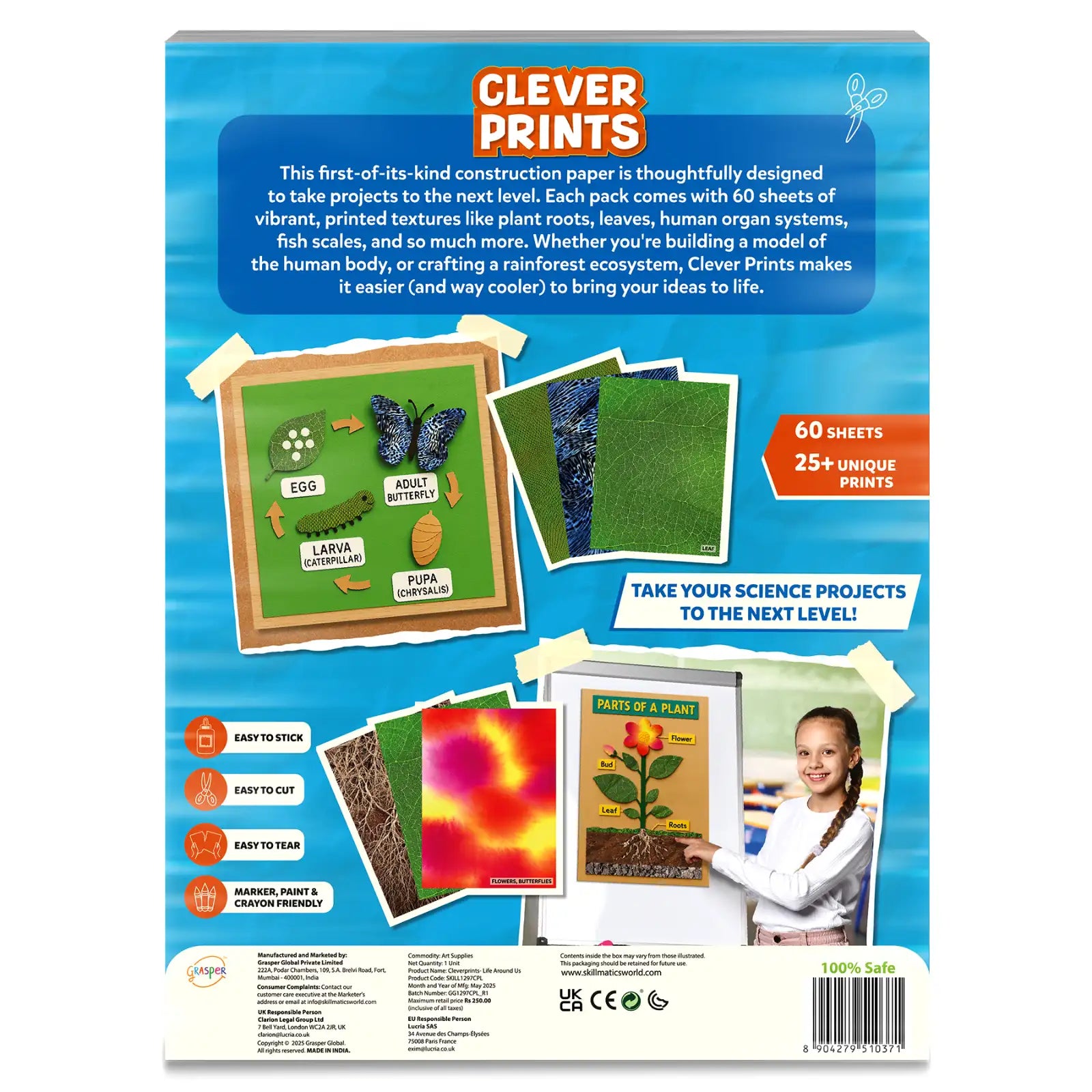 Skillmatics Clever Prints Life Science cartoncino 60 fogli scienze