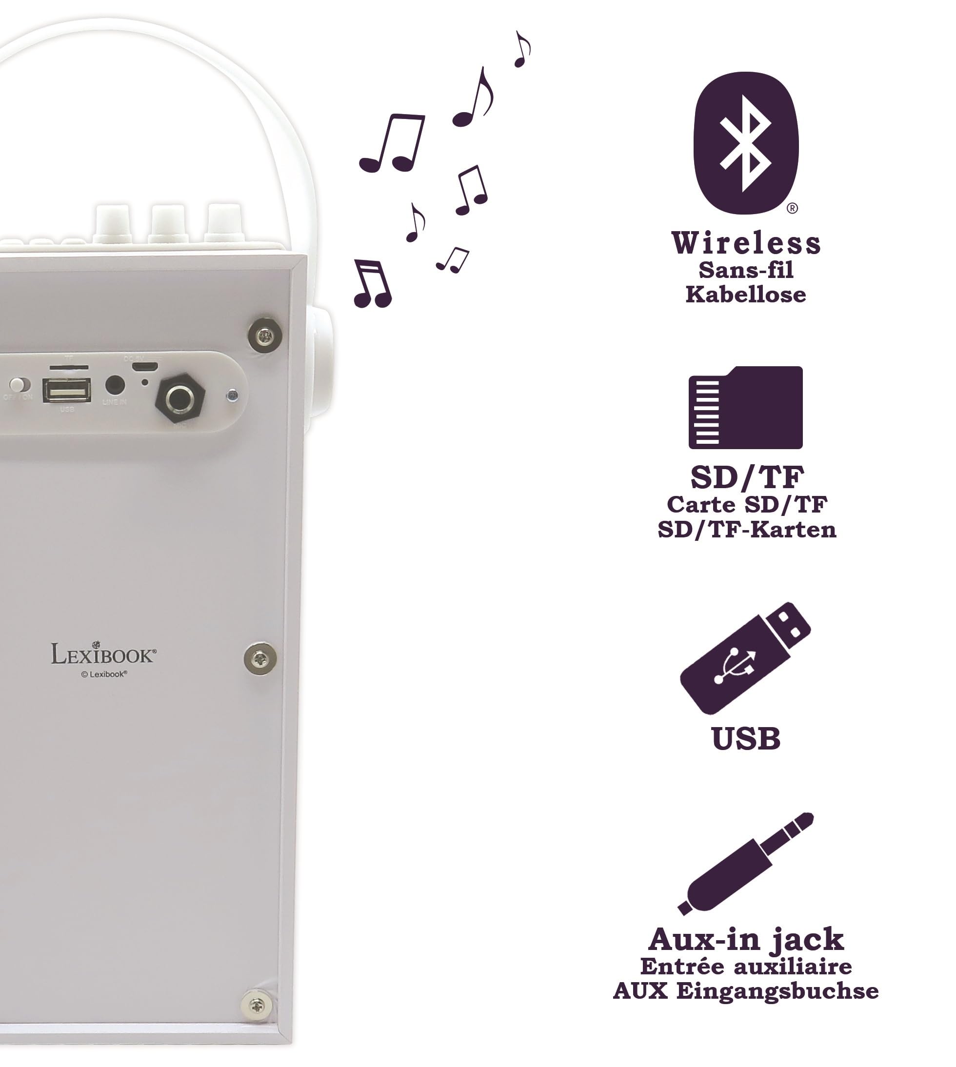 Lexibook iParty BTP180Z altoparlante bluetooth bianco