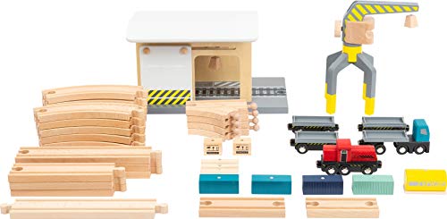 smallfoot 11377 Scalo Merci Trenino Legno con Gru