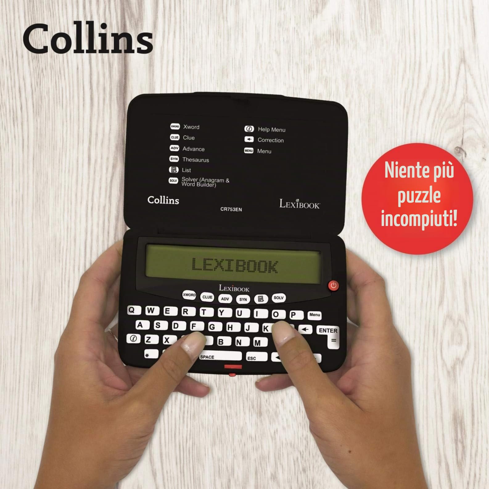 Lexibook CR753EN cruciverba elettronico nero bianco