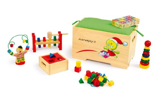 smallfoot Baule dei Giochi set giochi legno 6 pezzi da 3 anni
