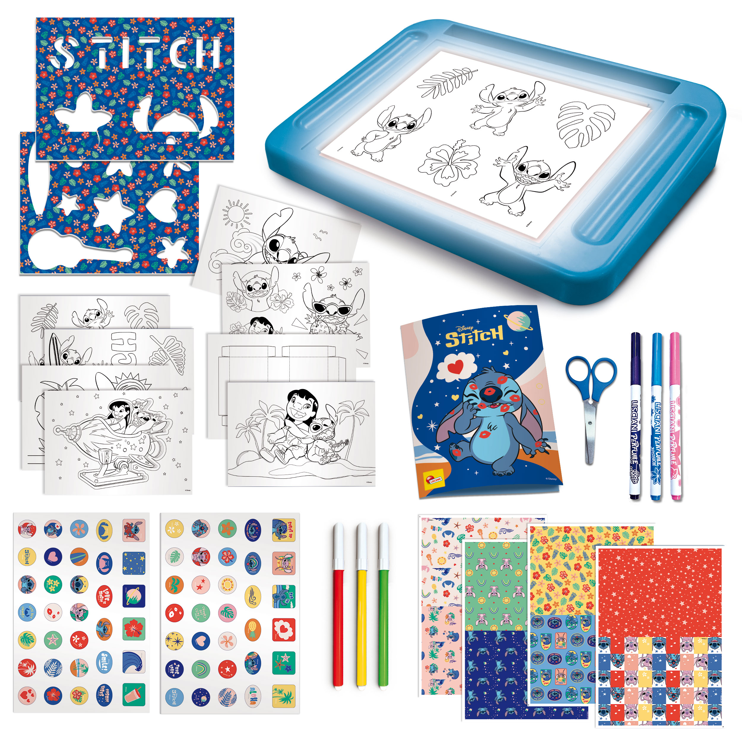 Lisciani Stitch Drawing School tavolo luminoso kit disegno A4