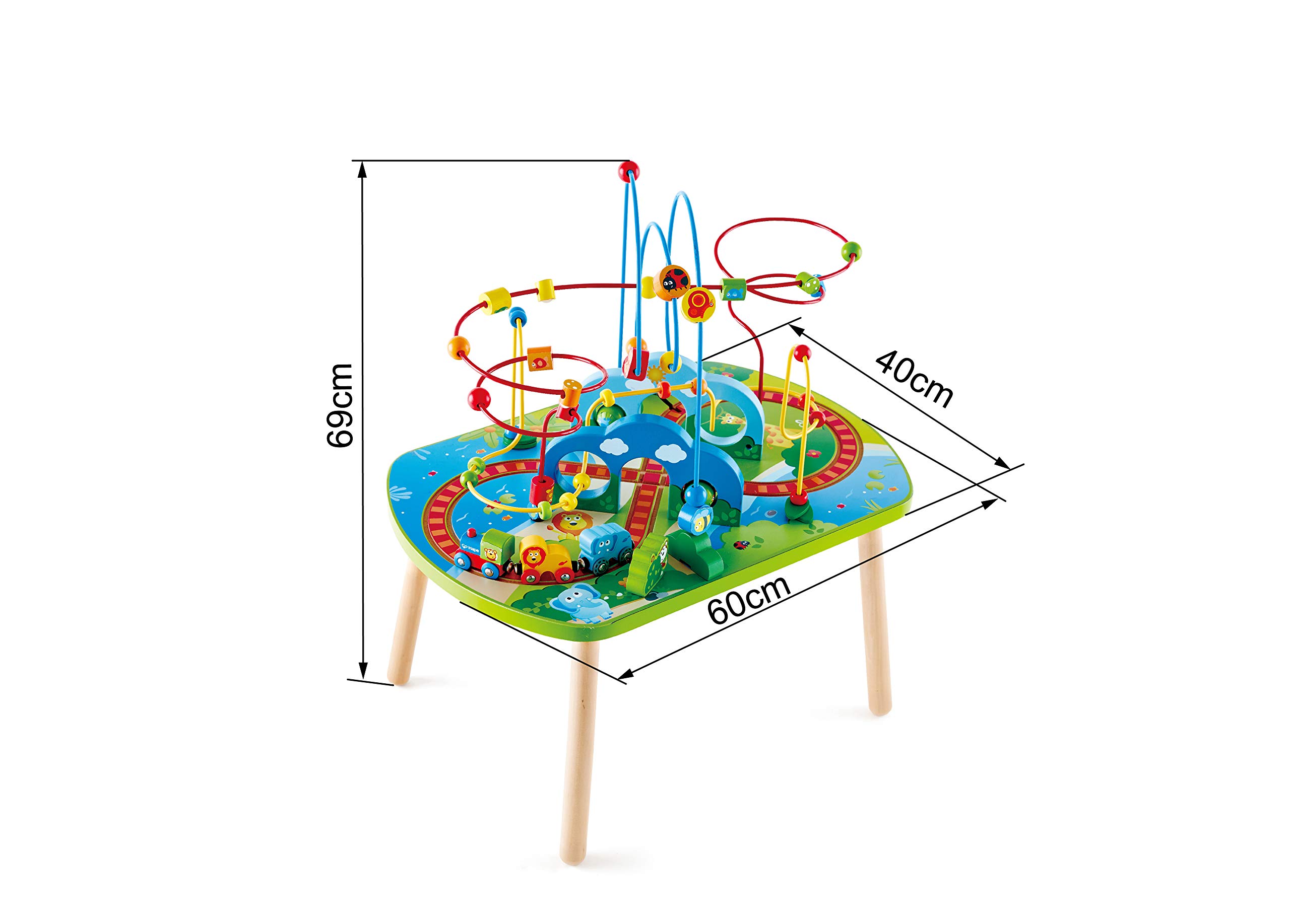 Hape E3824 tavolo treno giungla legno multiattività bimbi