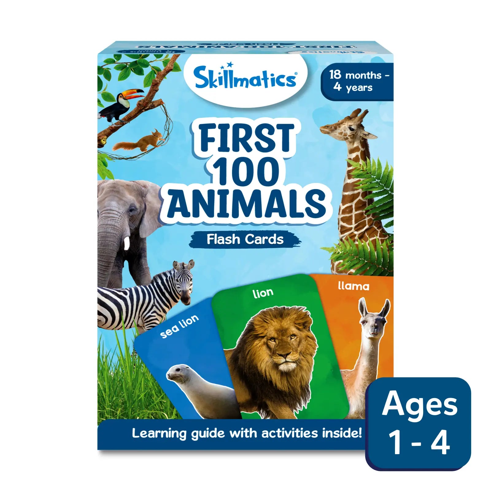 Skillmatics First 100 Animals flashcard 50 carte animali 1-4 anni